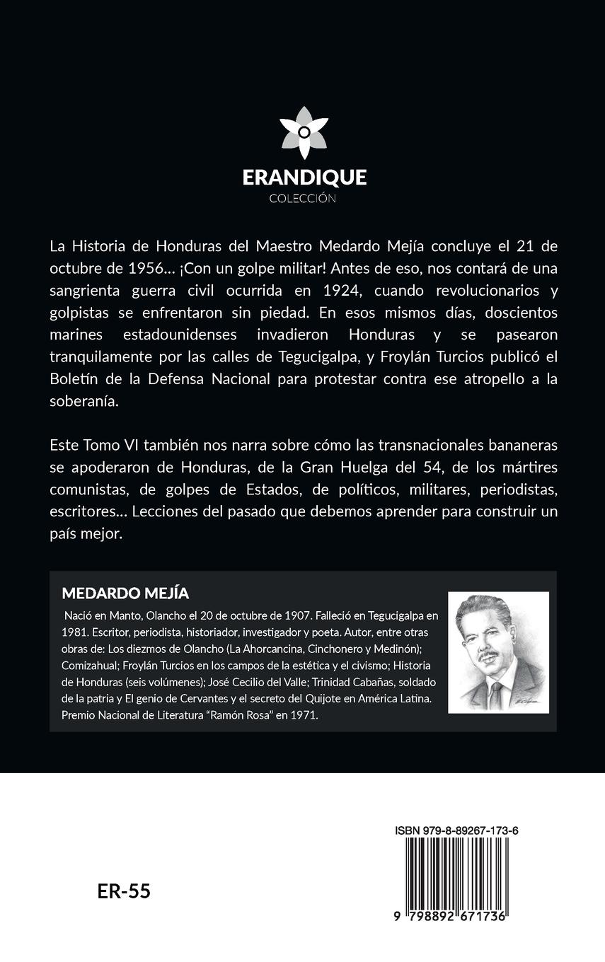 Rückseitencover Historia de Honduras Tomo VI