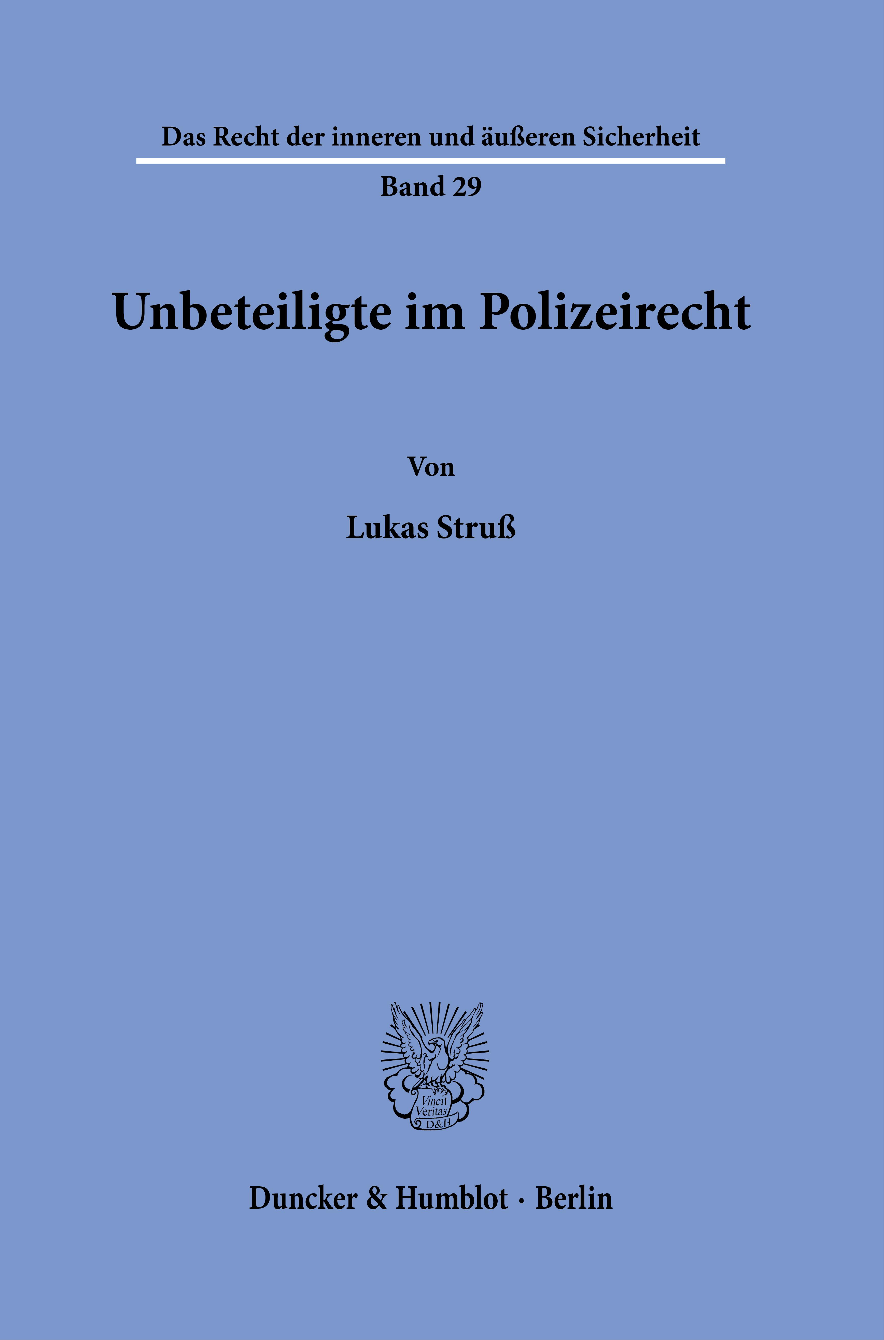 Vorderes Coverbild Unbeteiligte im Polizeirecht