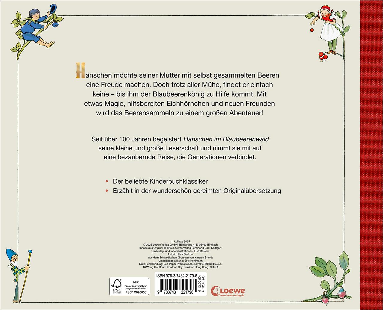 Rückseitencover Hänschen im Blaubeerenwald