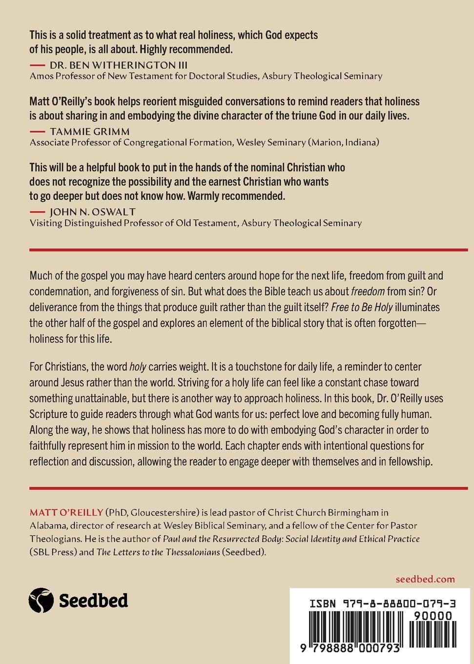 Rückseitencover Free to Be Holy