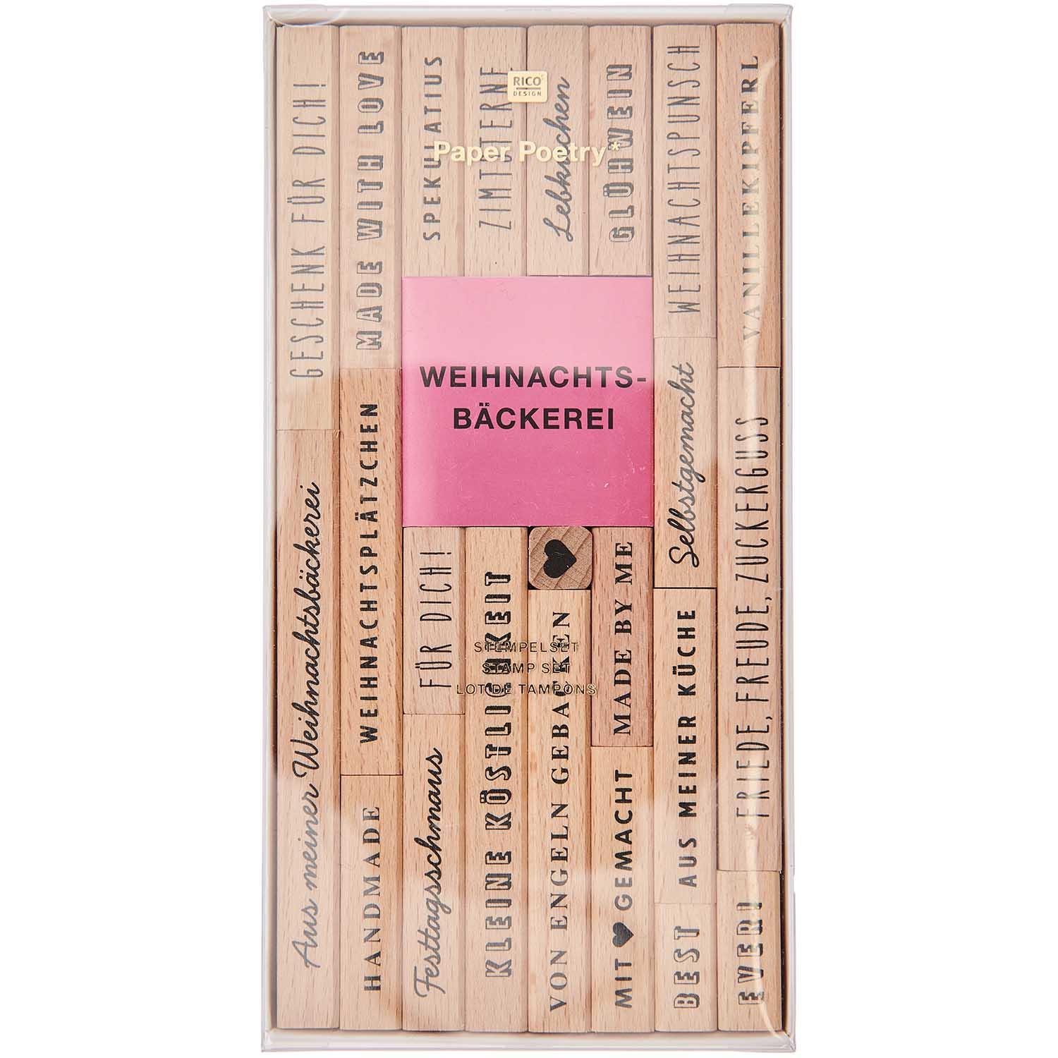 Beispielinhalt (Bild) Stempelset Weihnachtsbäckerei FSC 100% 23 Stk