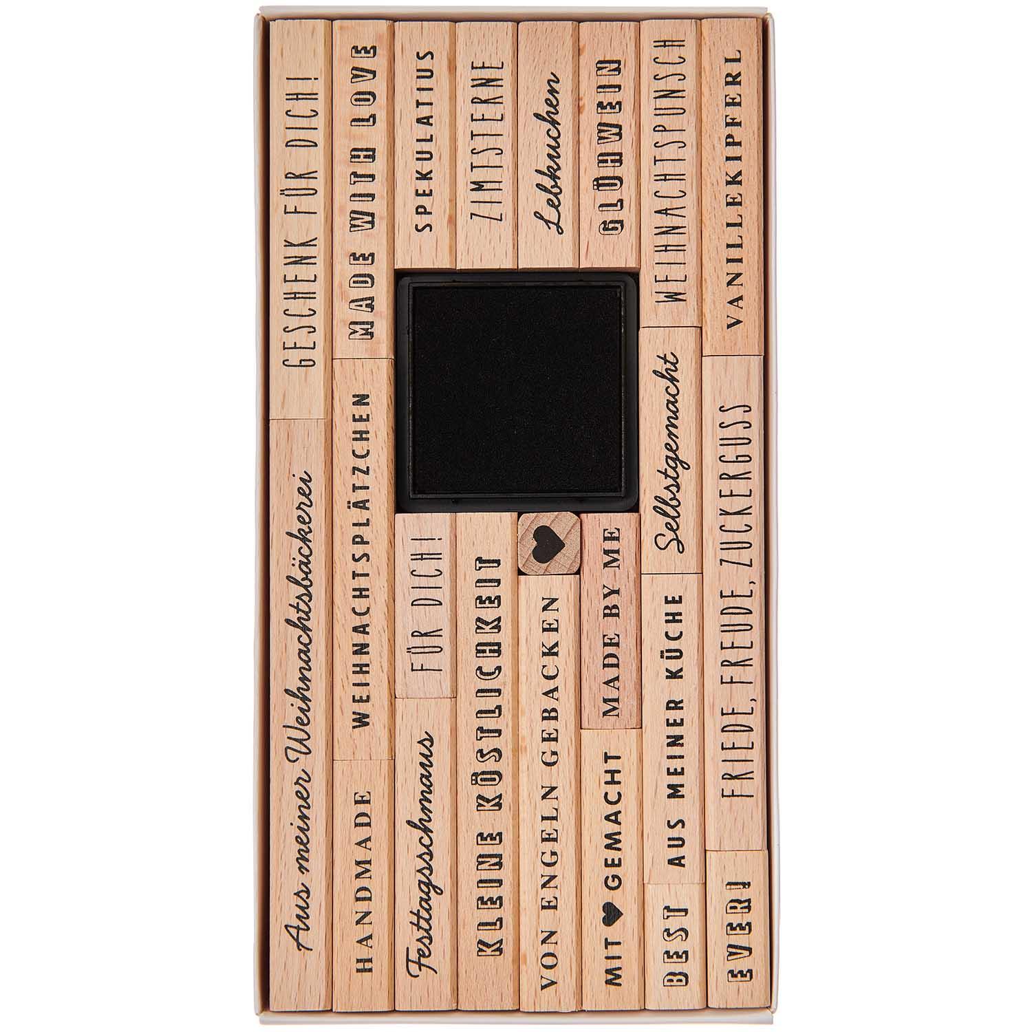 Vorderes Coverbild Stempelset Weihnachtsbäckerei FSC 100% 23 Stk