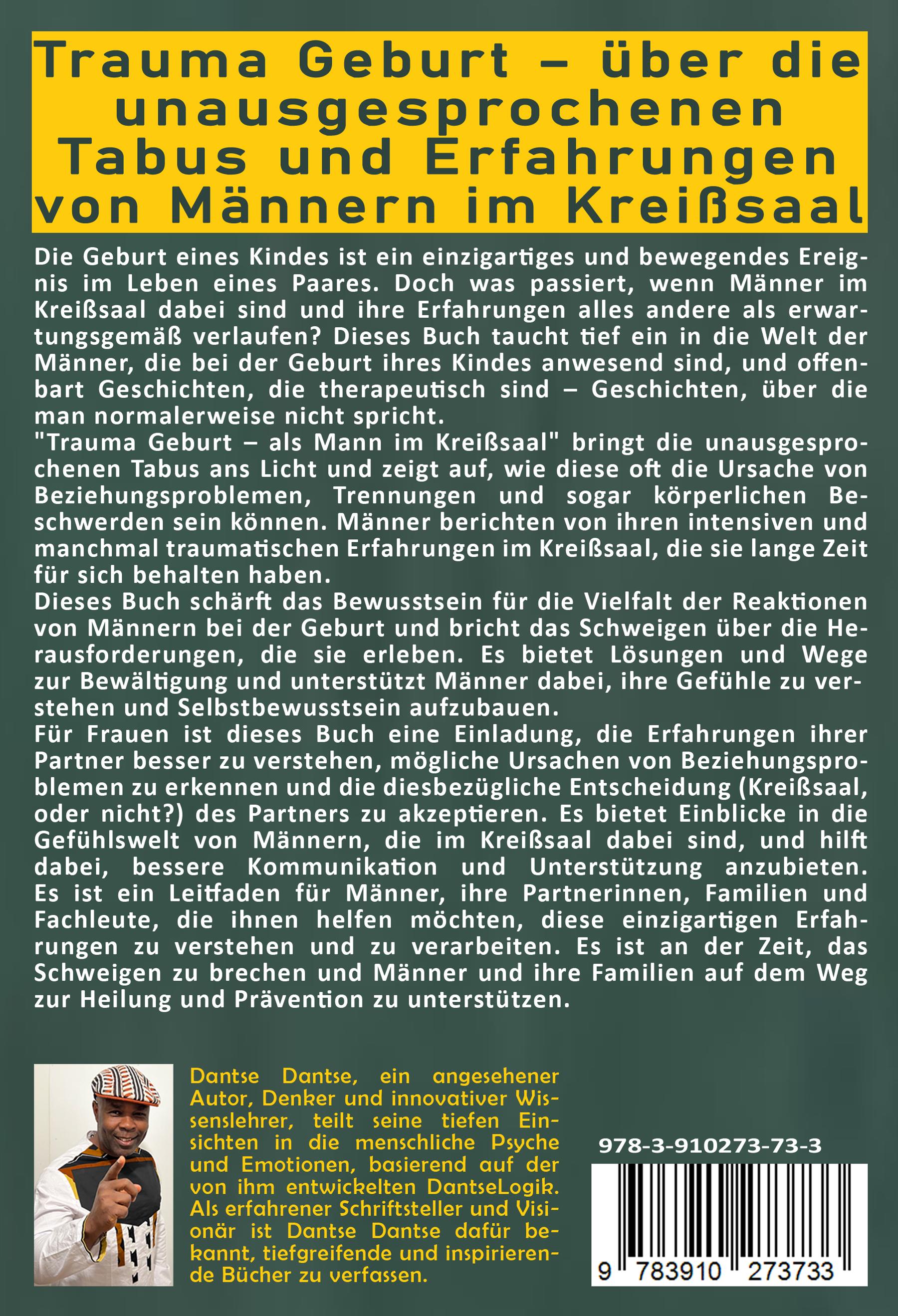Rückseitencover STILLE GEBURTSTRAUMATA-TABUS DER VÄTER: Sie dürfen es nicht zugeben - Männer im Kreißsaal erzählen