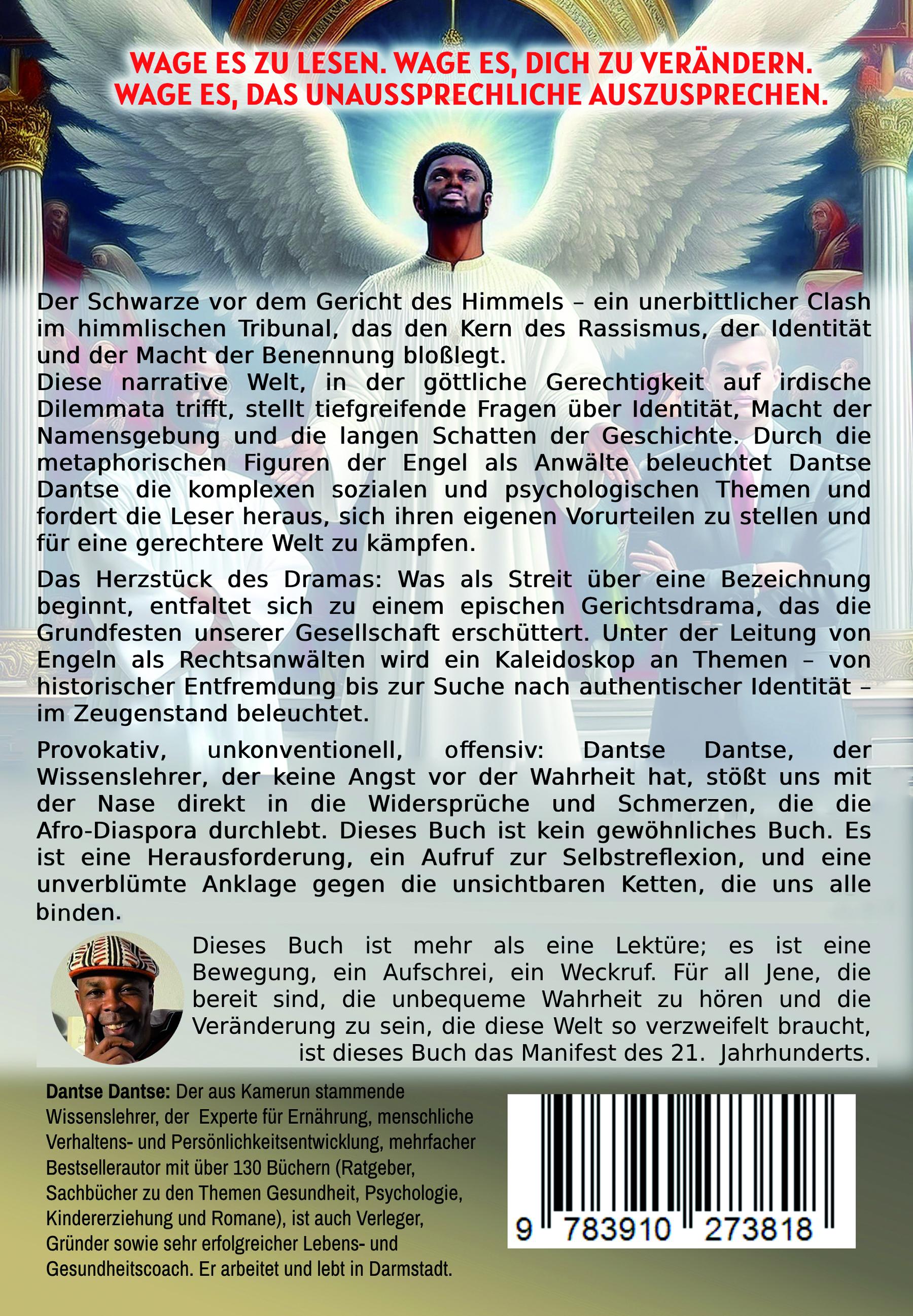 Rückseitencover RASSISMUS VORM GERICHT DES HIMMELS - Der Fall des schwarzen Arztes James gegen den weißen Studenten Egon: Ist Egon Rassist oder nicht? - Gott selbst muss urteilen
