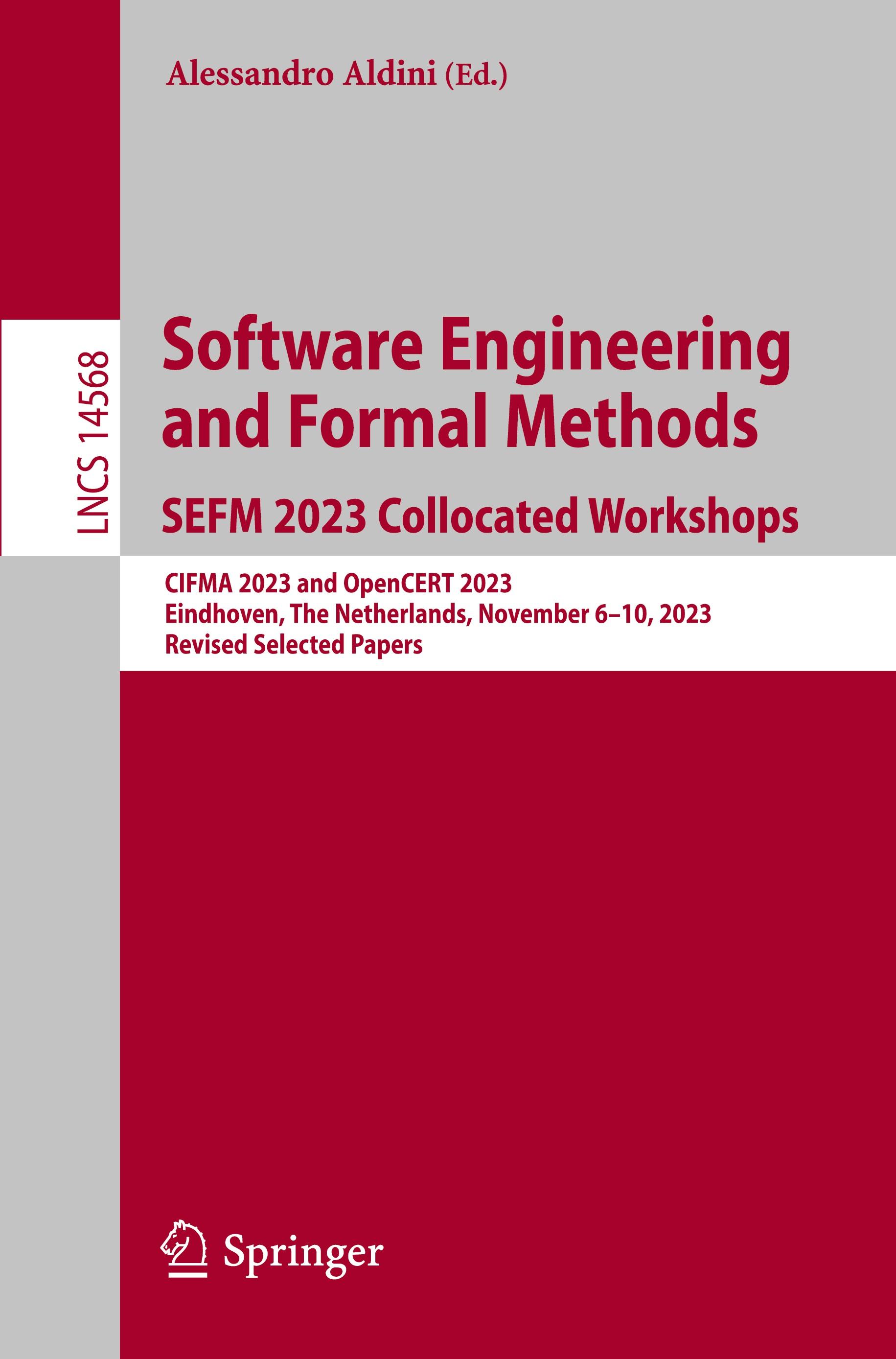 Vorderes Coverbild Software Engineering and Formal Methods. SEFM 2023 Collocated Workshops