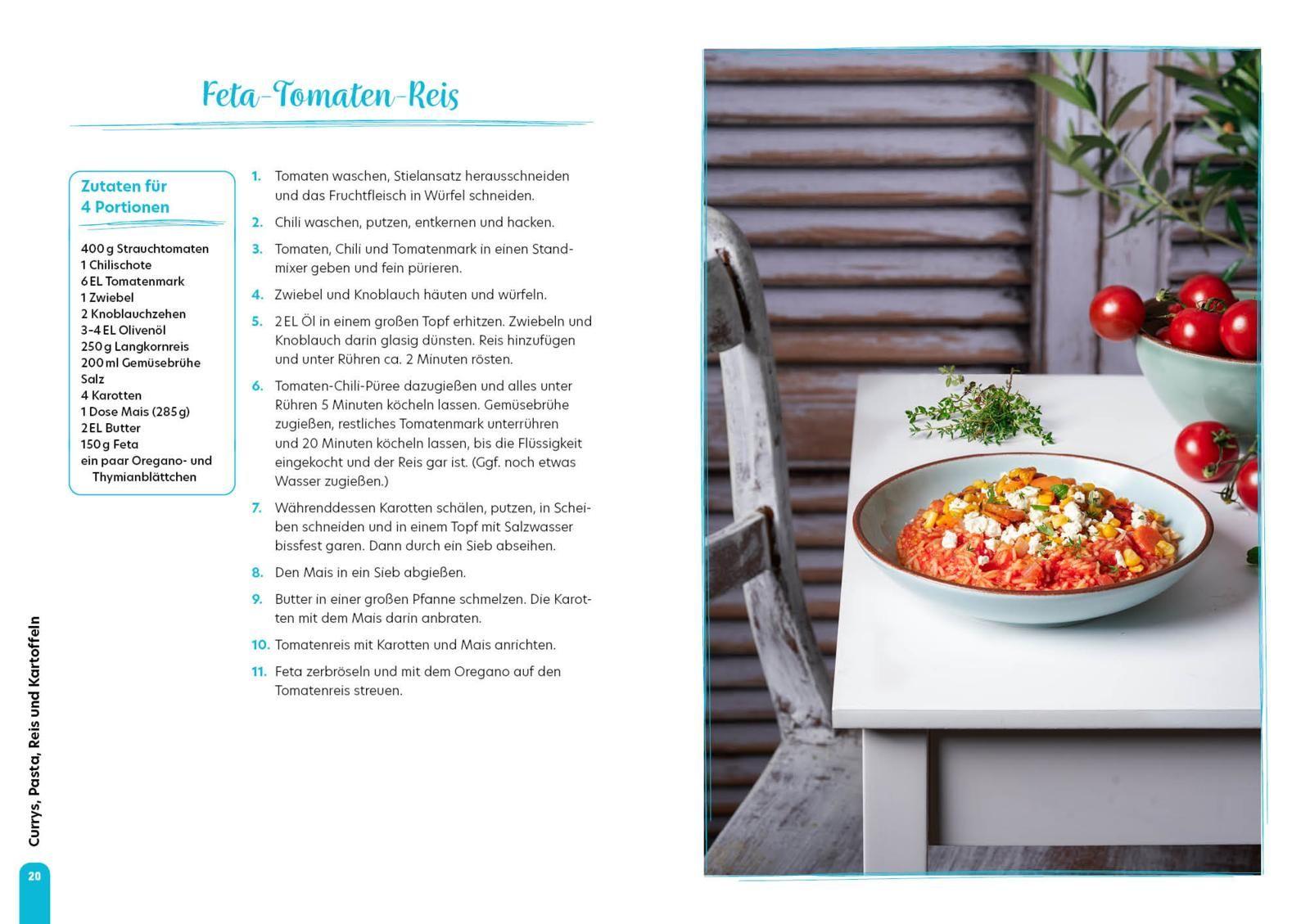 Beispielinhalt (Bild) Vegetarisch für Teenies: Das Kochbuch