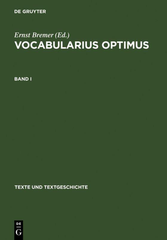 Vorderes Coverbild Vocabularius optimus