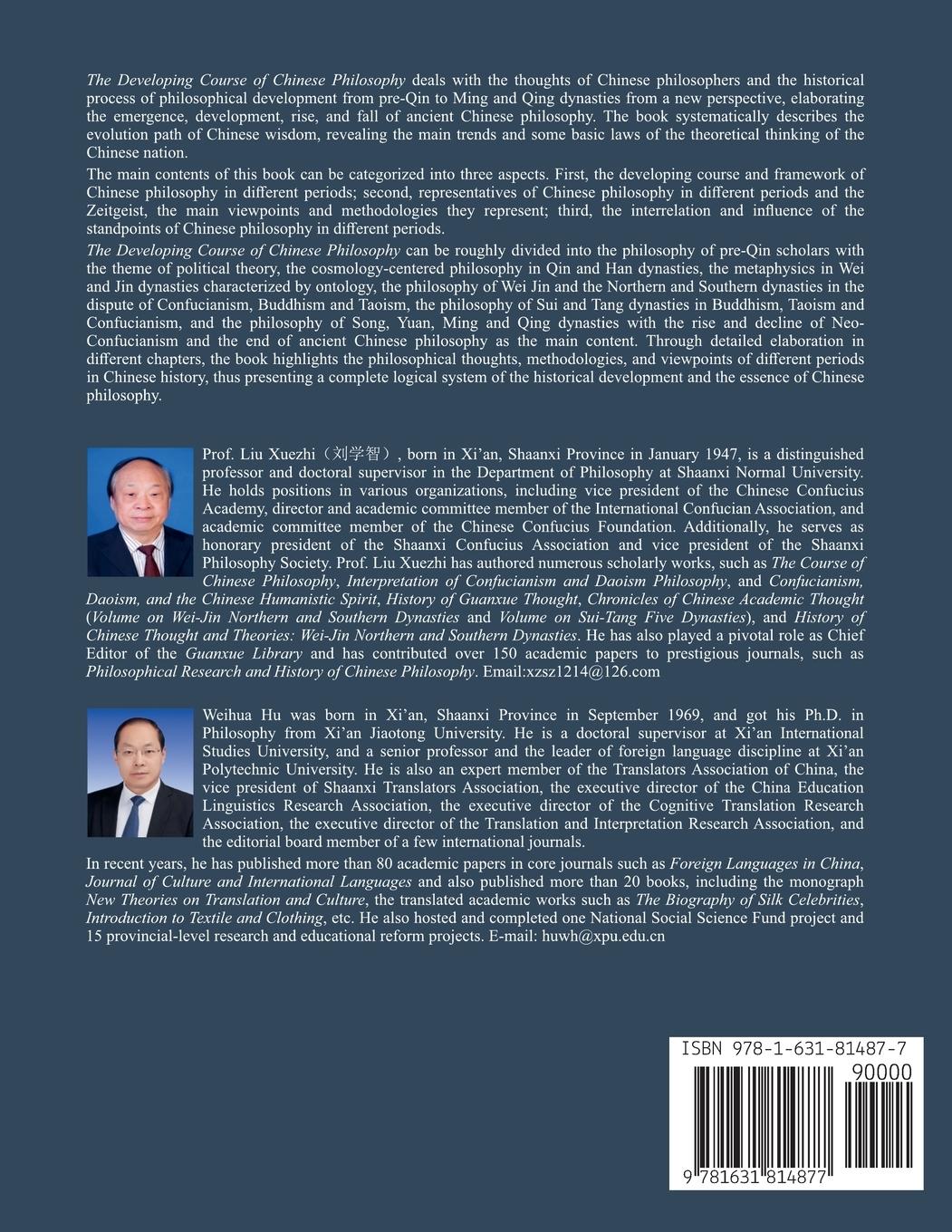 Rückseitencover The Developing Course of Chinese Philosophy