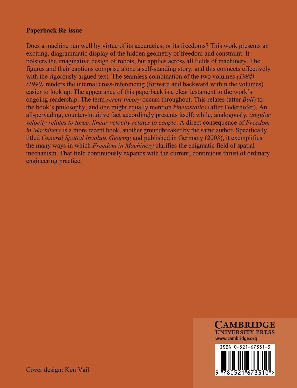 Rückseitencover Freedom in Machinery