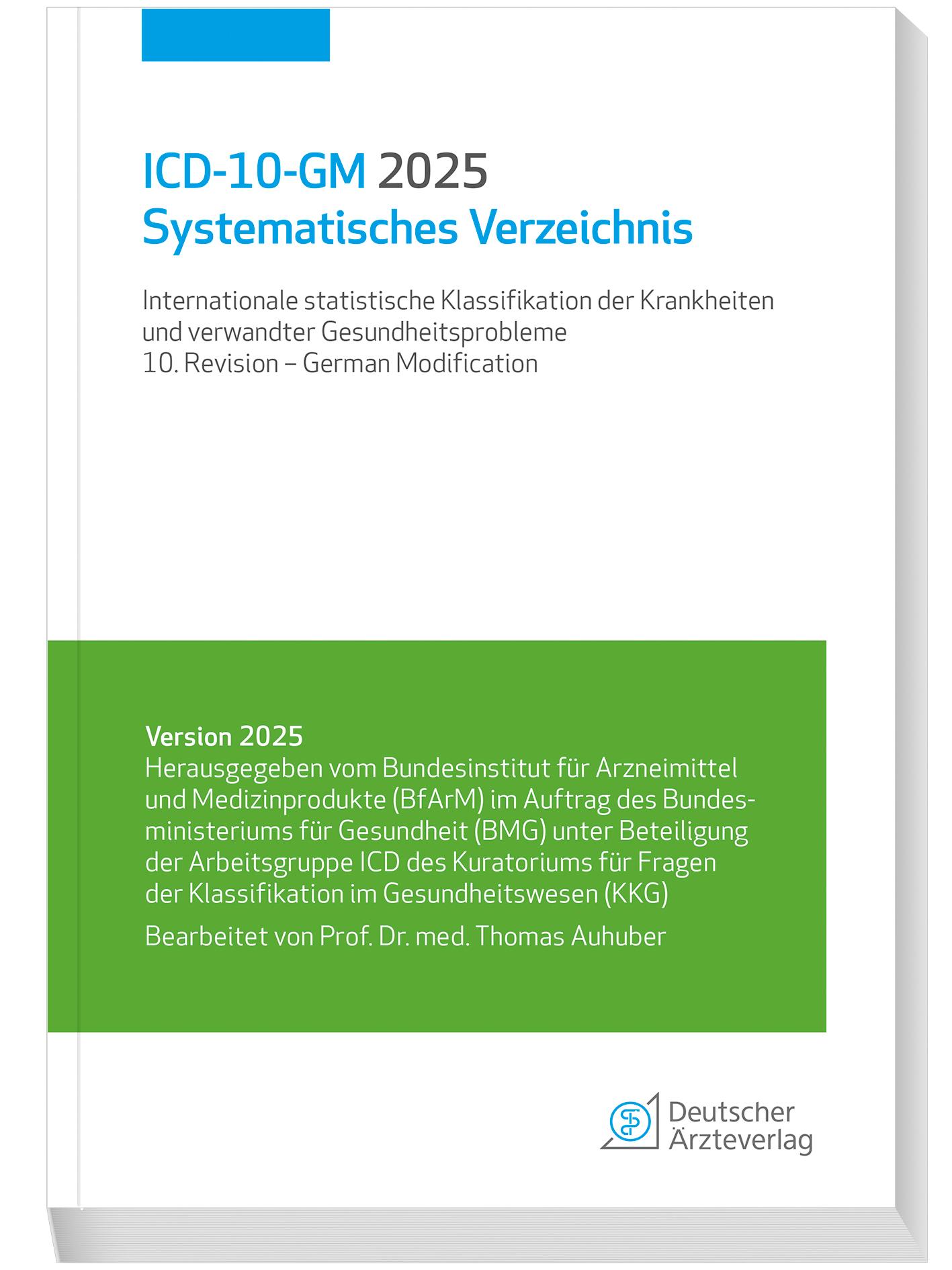 Vorderes Coverbild ICD-10-GM 2025 Systematisches Verzeichnis
