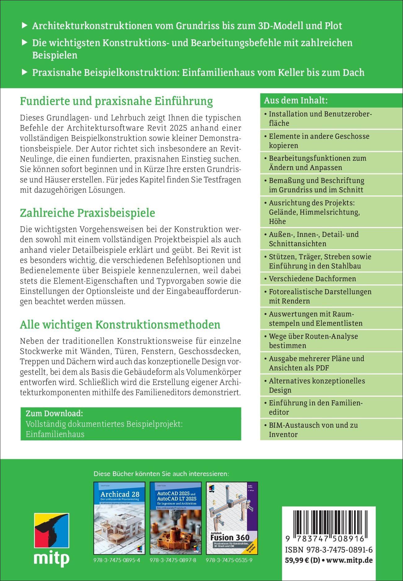 Rückseitencover Autodesk Revit 2025