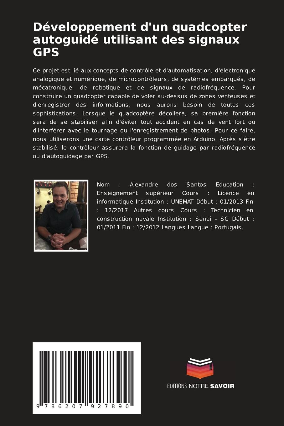 Rückseitencover Développement d'un quadcopter autoguidé utilisant des signaux GPS