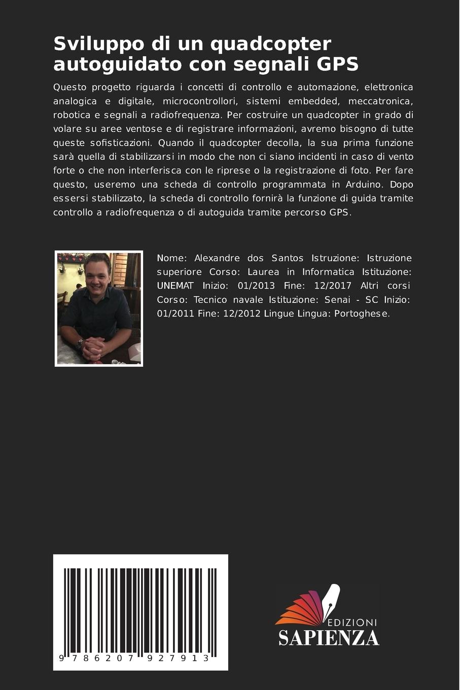Rückseitencover Sviluppo di un quadcopter autoguidato con segnali GPS