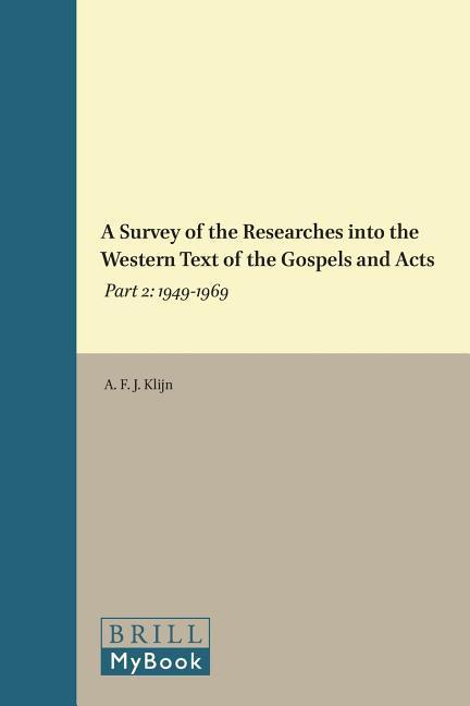Vorderes Coverbild A Survey of the Researches into the Western Text of the Gospels and Acts