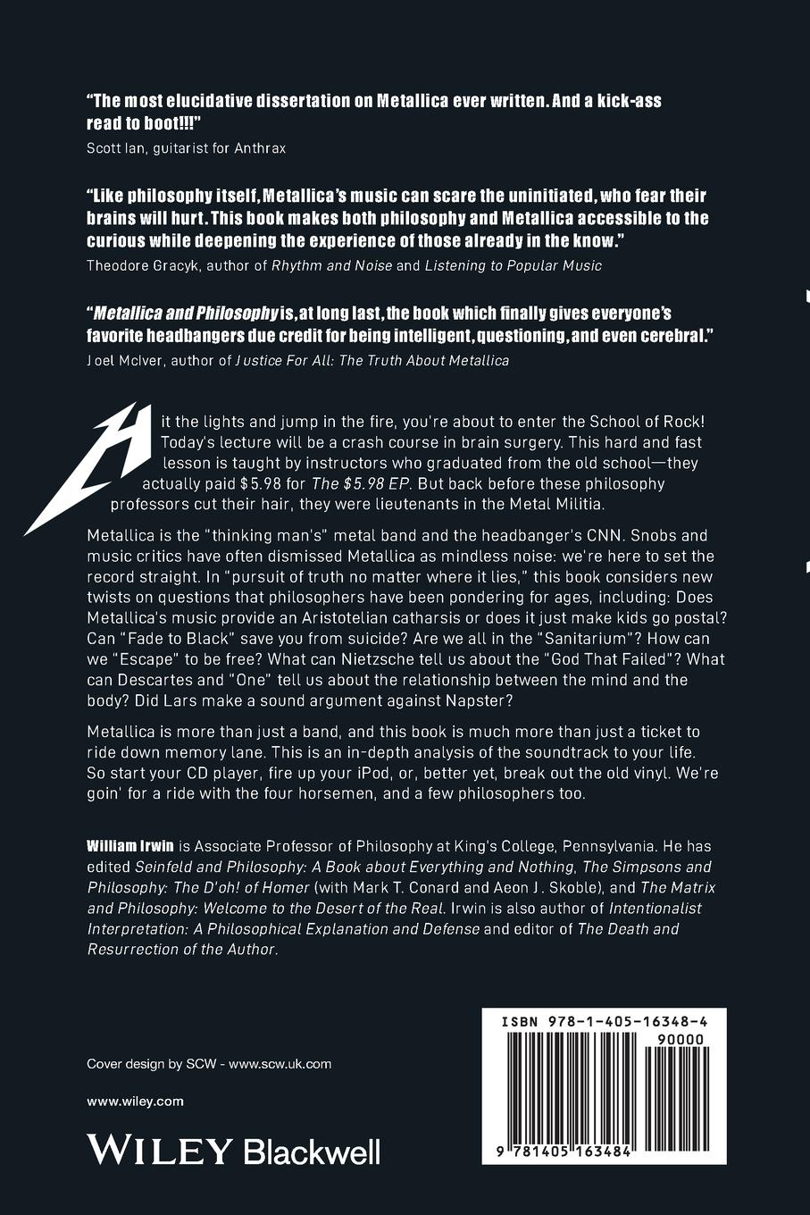 Rückseitencover Metallica and Philosophy