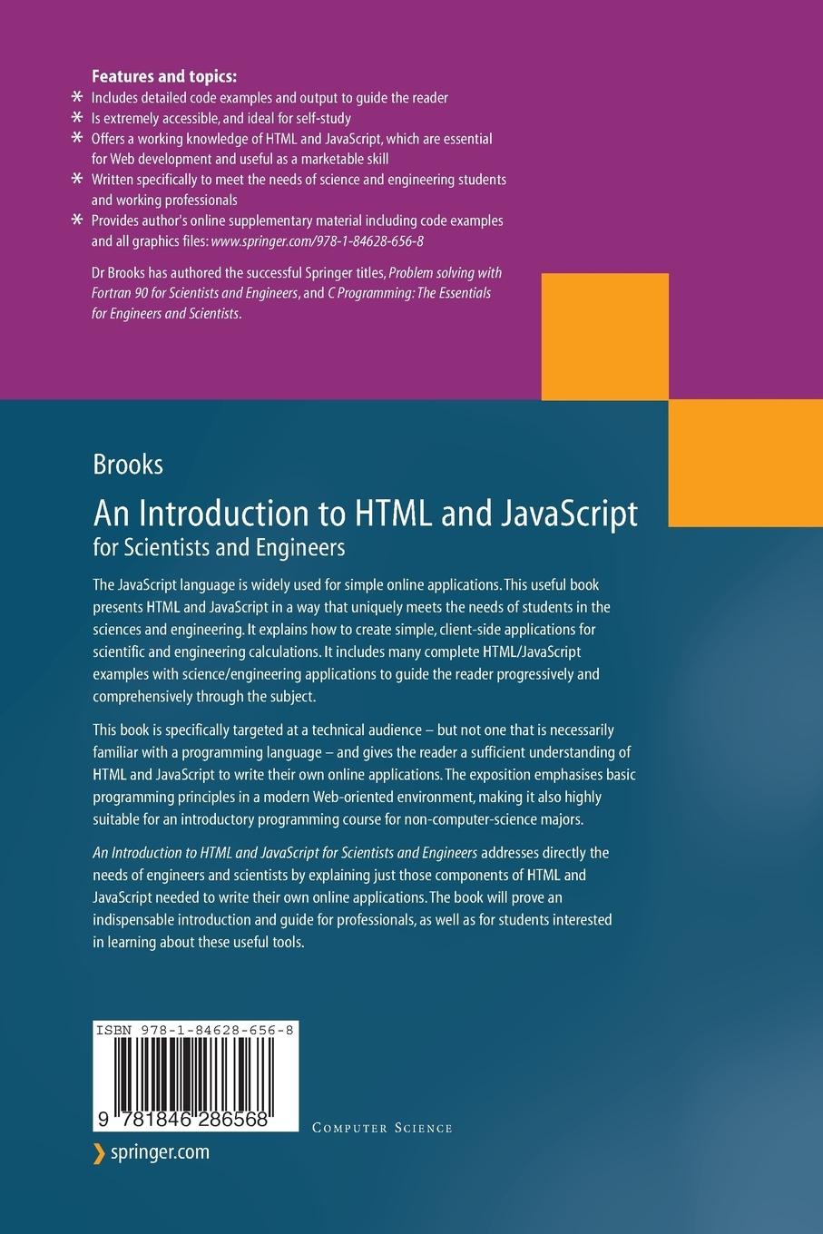 Rückseitencover An Introduction to HTML and JavaScript
