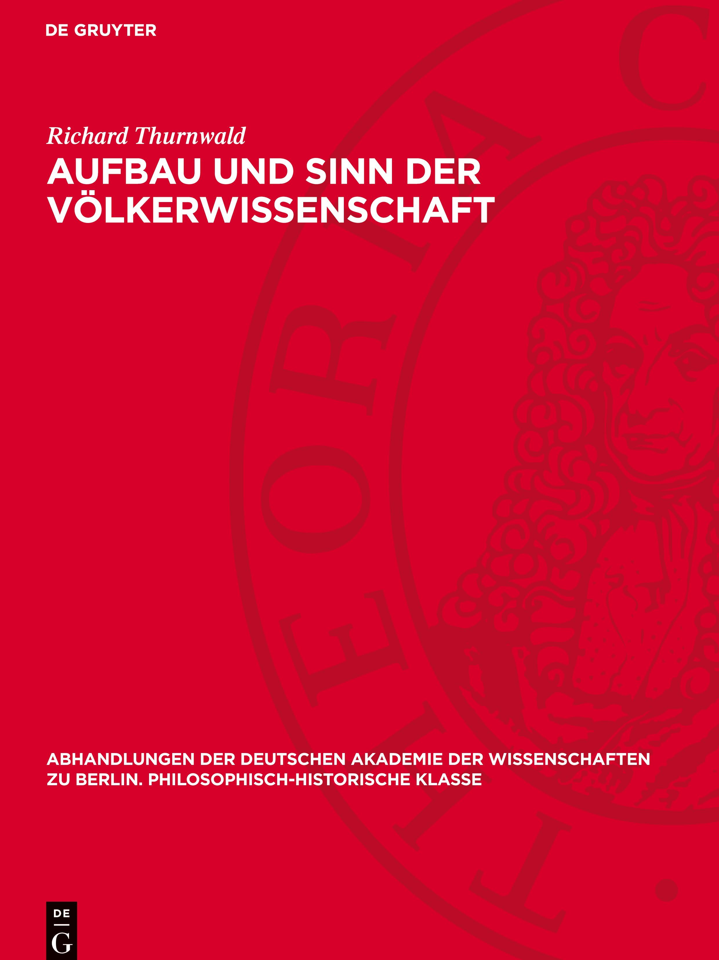 Vorderes Coverbild Aufbau und Sinn der Völkerwissenschaft