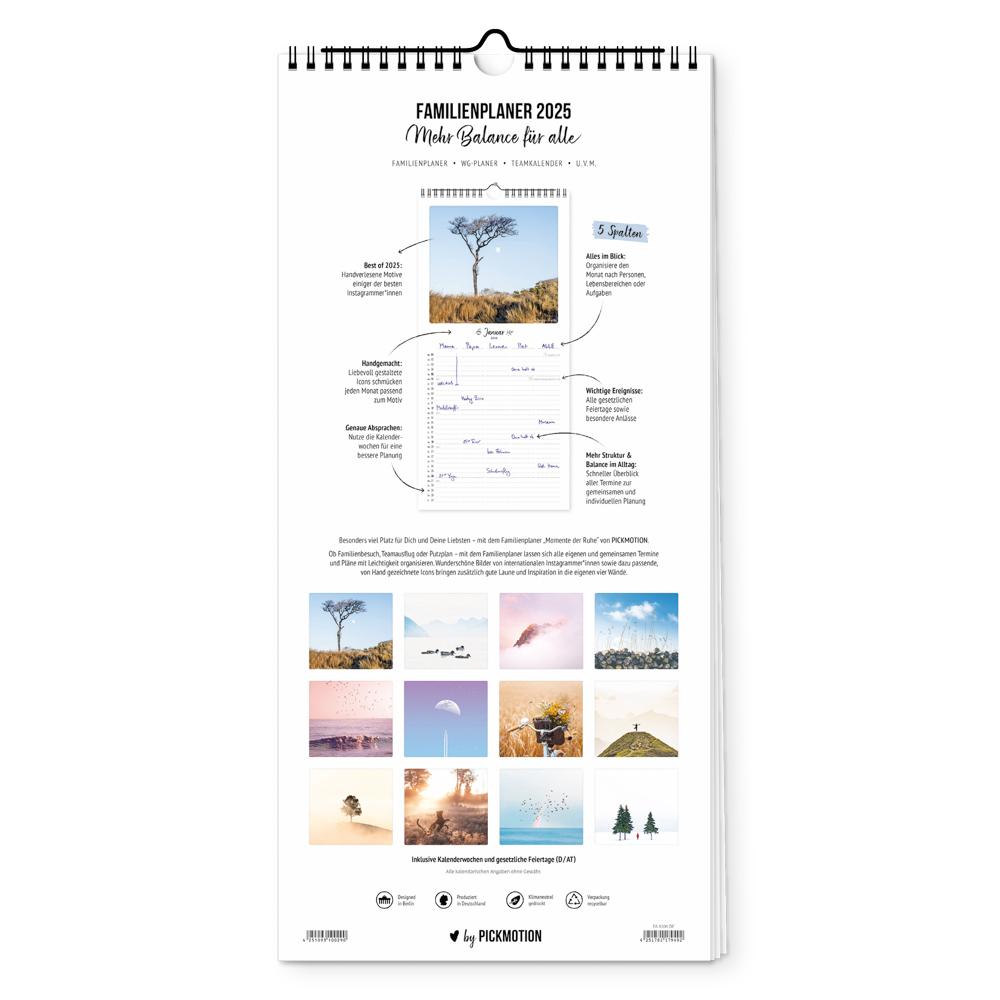 Beispielinhalt (Bild) Familienplaner 2025 - Momente der Ruhe