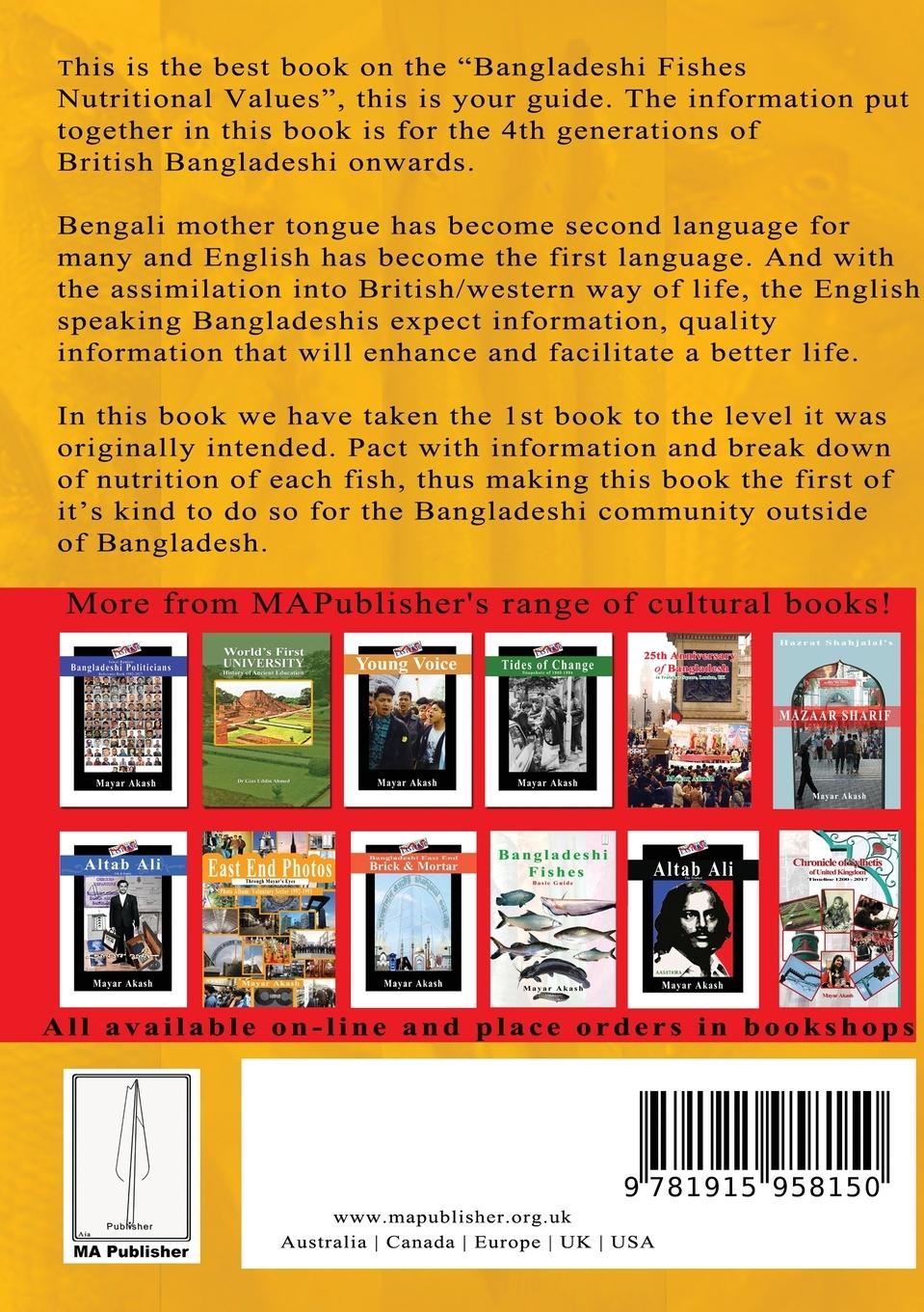 Rückseitencover Bangladeshi Fishes Nutritional Values & some British favourites