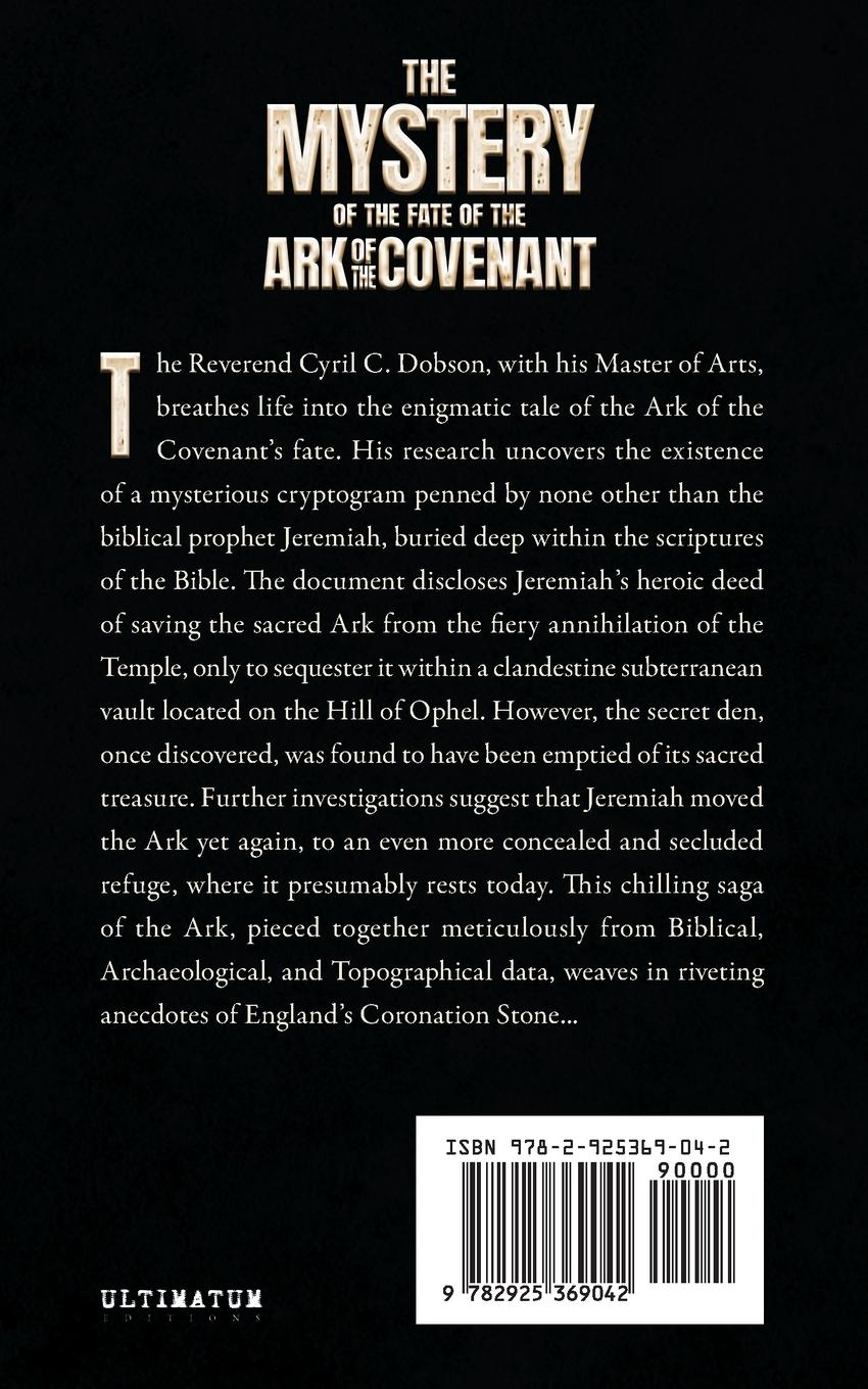 Rückseitencover The Mystery Of The Fate Of The Ark Of The Covenant