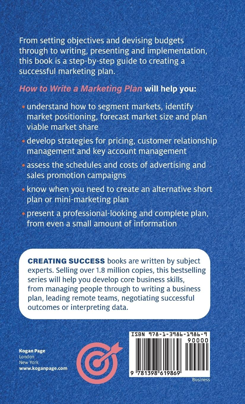 Rückseitencover How to Write a Marketing Plan