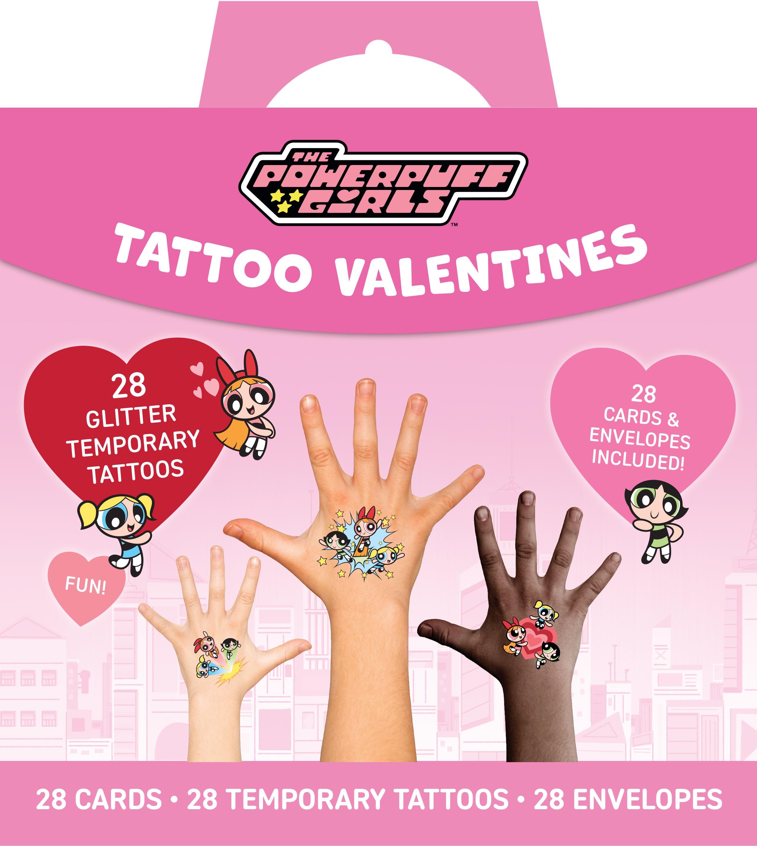 Vorderes Coverbild Powerpuff Girls Temporary Tattoo Valentines