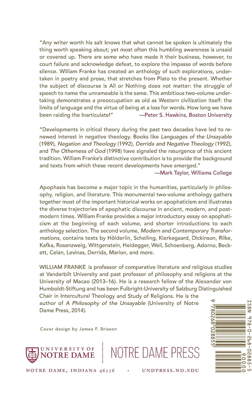 Rückseitencover On What Cannot Be Said