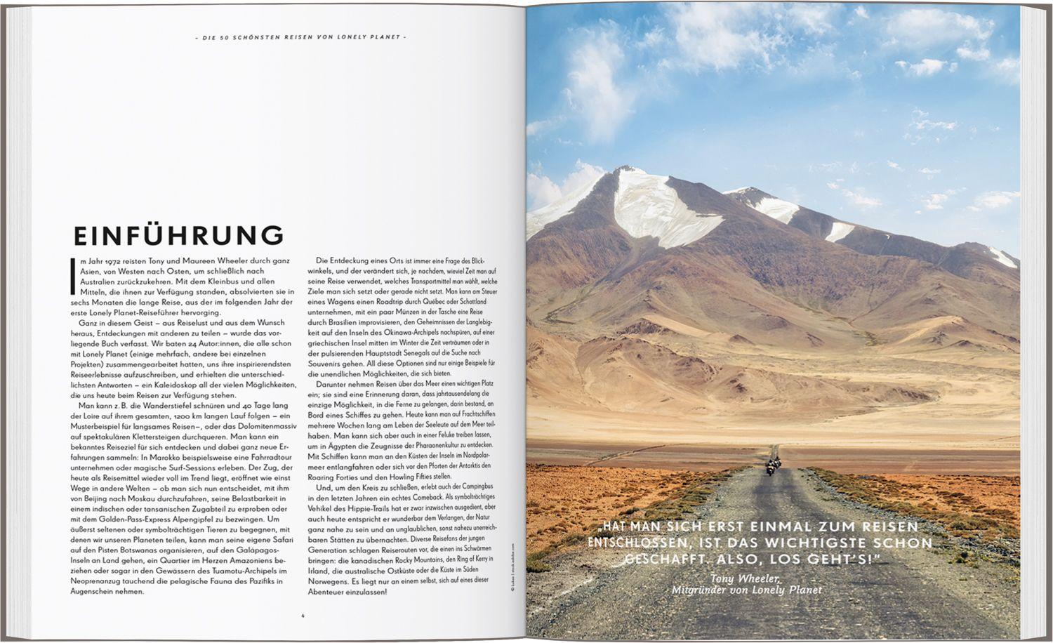 Beispielinhalt (Bild) LONELY PLANET Bildband Die 50 schönsten Reisen von Lonely Planet