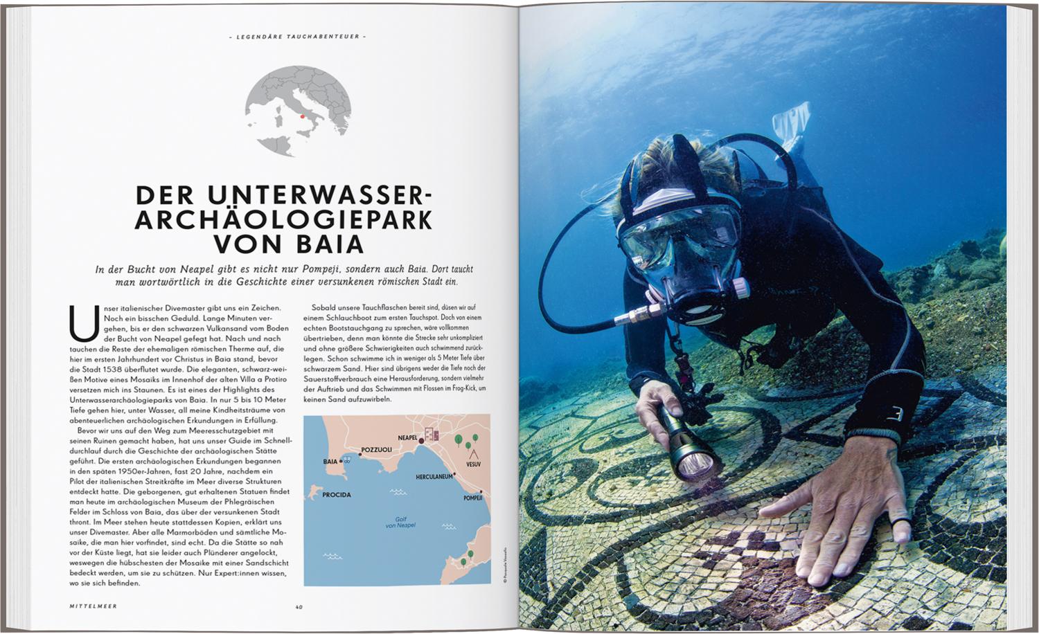 Beispielinhalt (Bild) LONELY PLANET Bildband Legendäre Tauchabenteuer