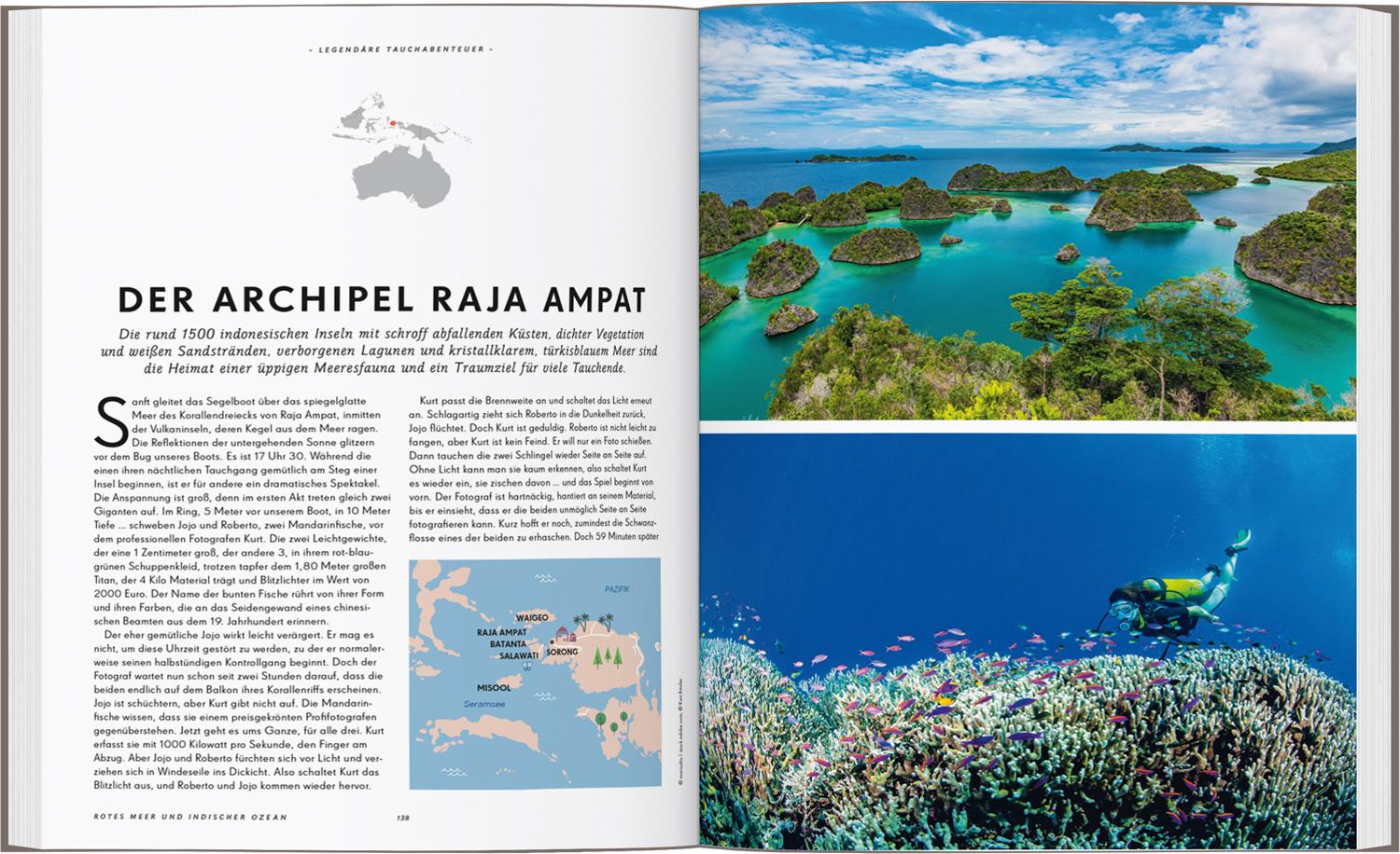 Beispielinhalt (Bild) LONELY PLANET Bildband Legendäre Tauchabenteuer