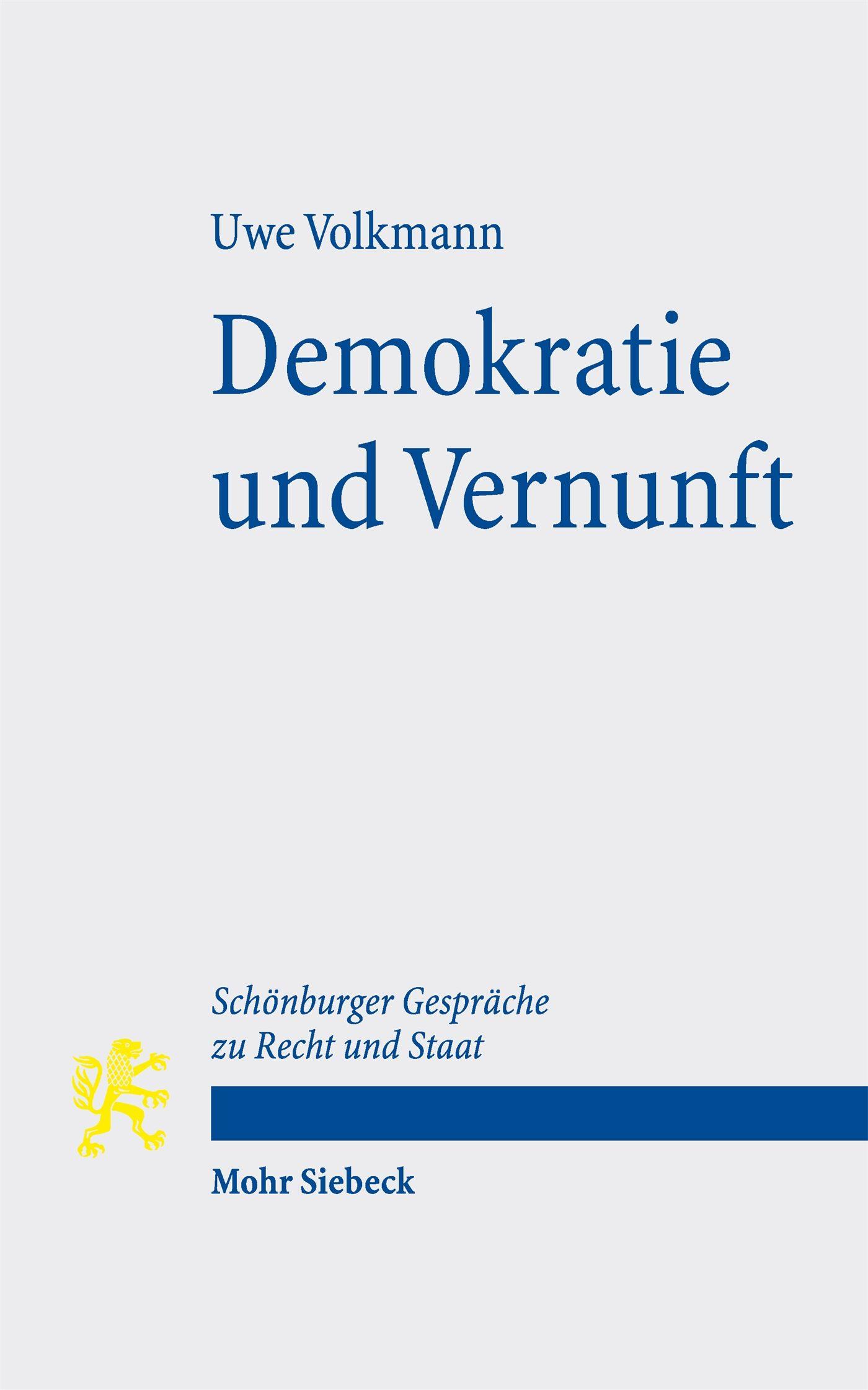 Vorderes Coverbild Demokratie und Vernunft