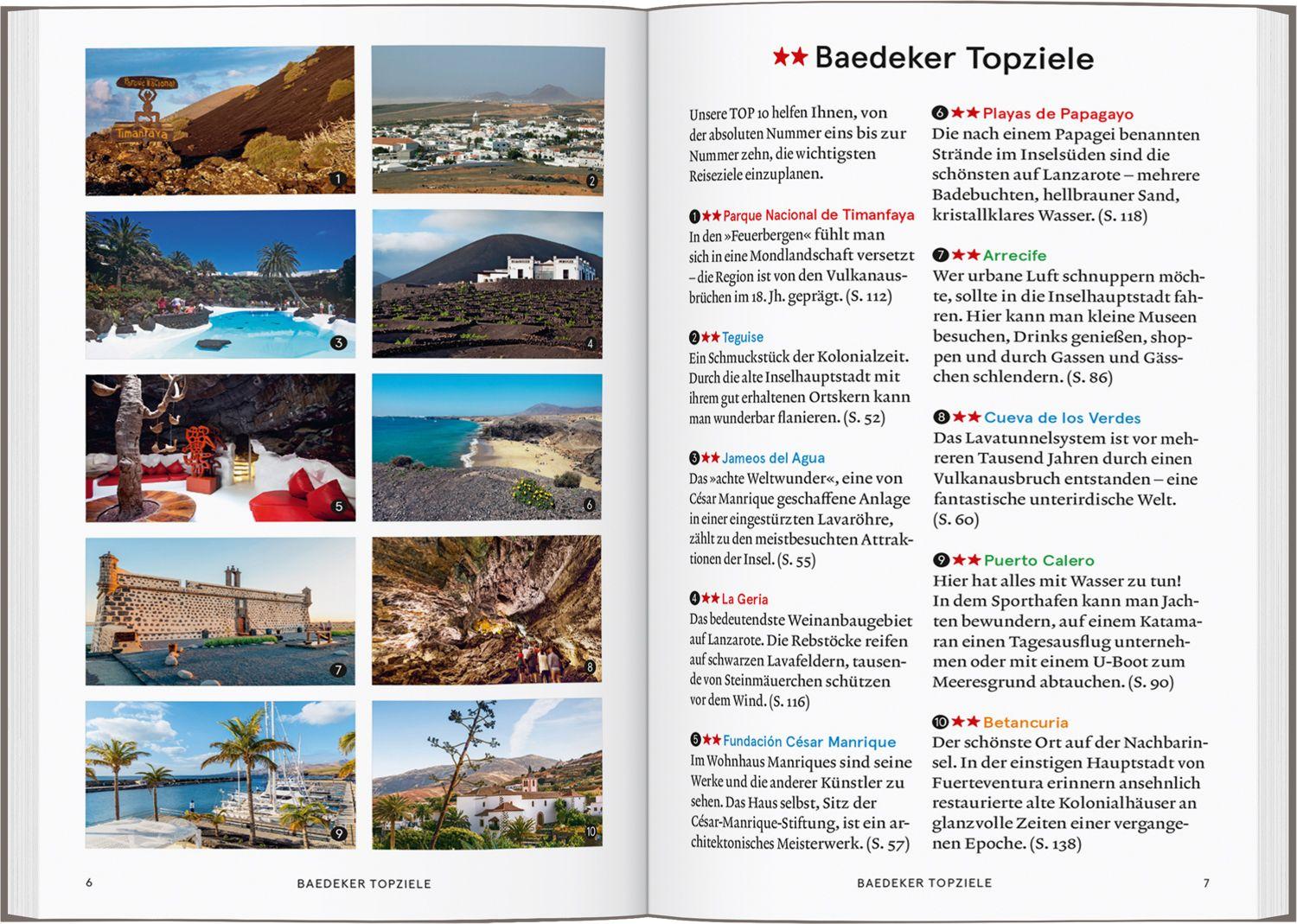 Beispielinhalt (Bild) Baedeker SMART Reiseführer Lanzarote