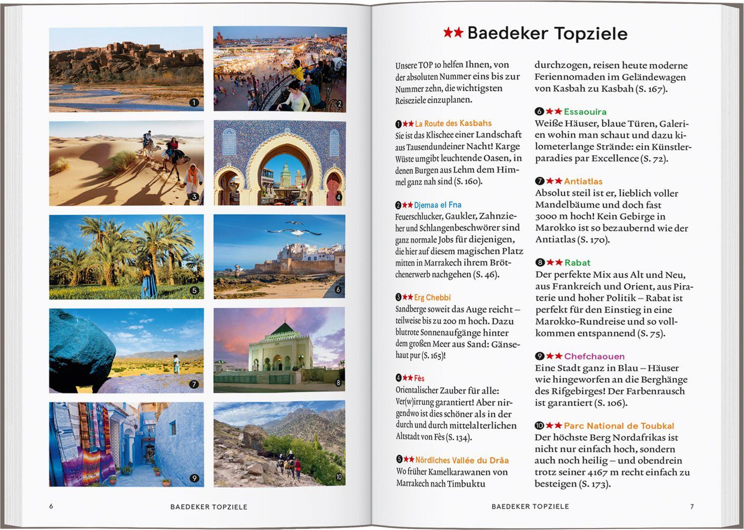 Beispielinhalt (Bild) Baedeker SMART Reiseführer Marokko