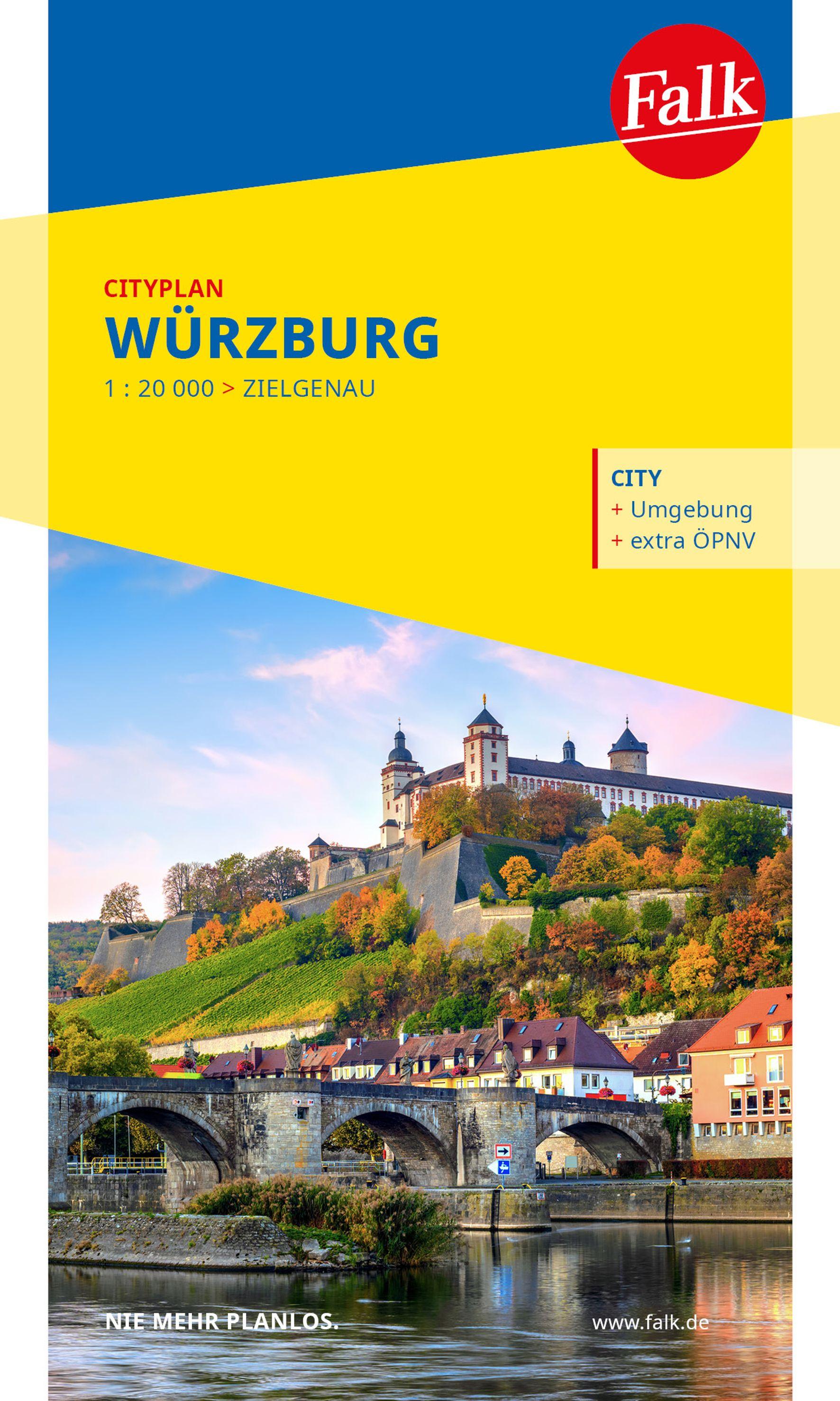 Vorderes Coverbild Falk Cityplan Würzburg 1:15.000