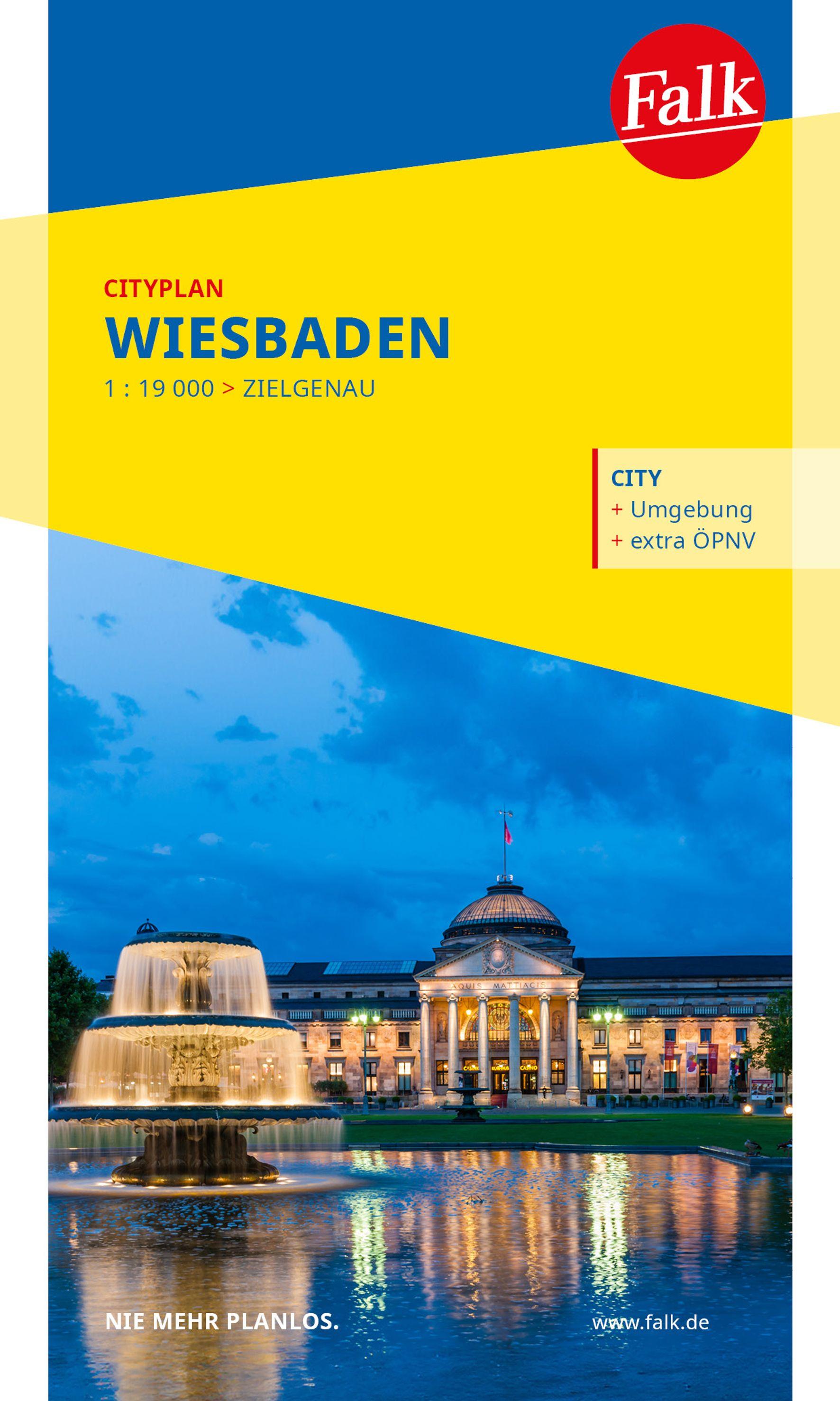 Vorderes Coverbild Falk Cityplan Wiesbaden 1:19.000
