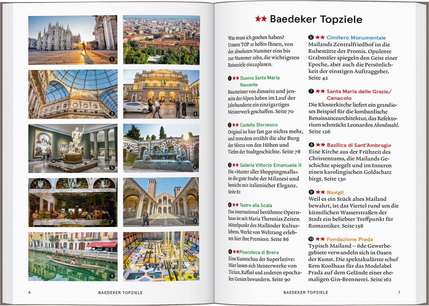 Beispielinhalt (Bild) Baedeker SMART Reiseführer Mailand