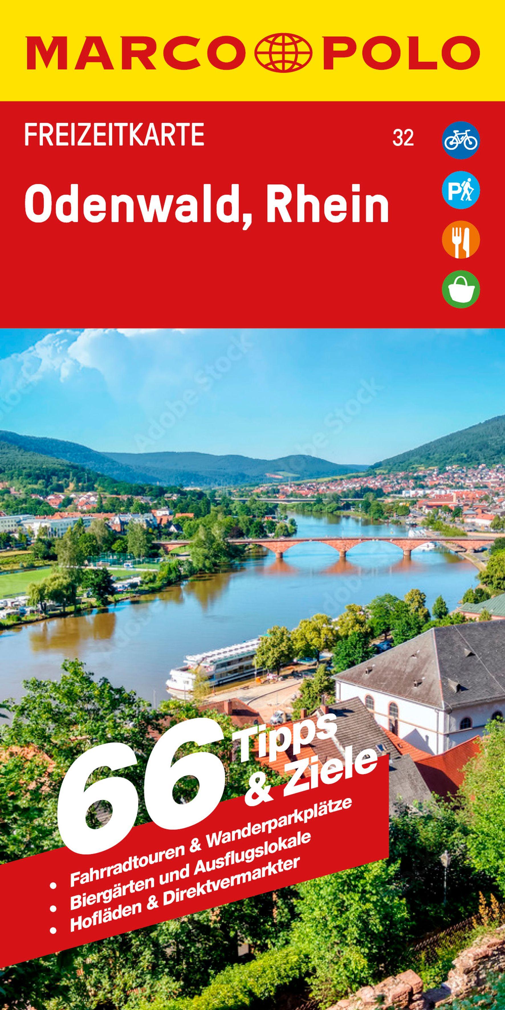 Vorderes Coverbild MARCO POLO Freizeitkarte 32 Odenwald, Rhein 1:110.000