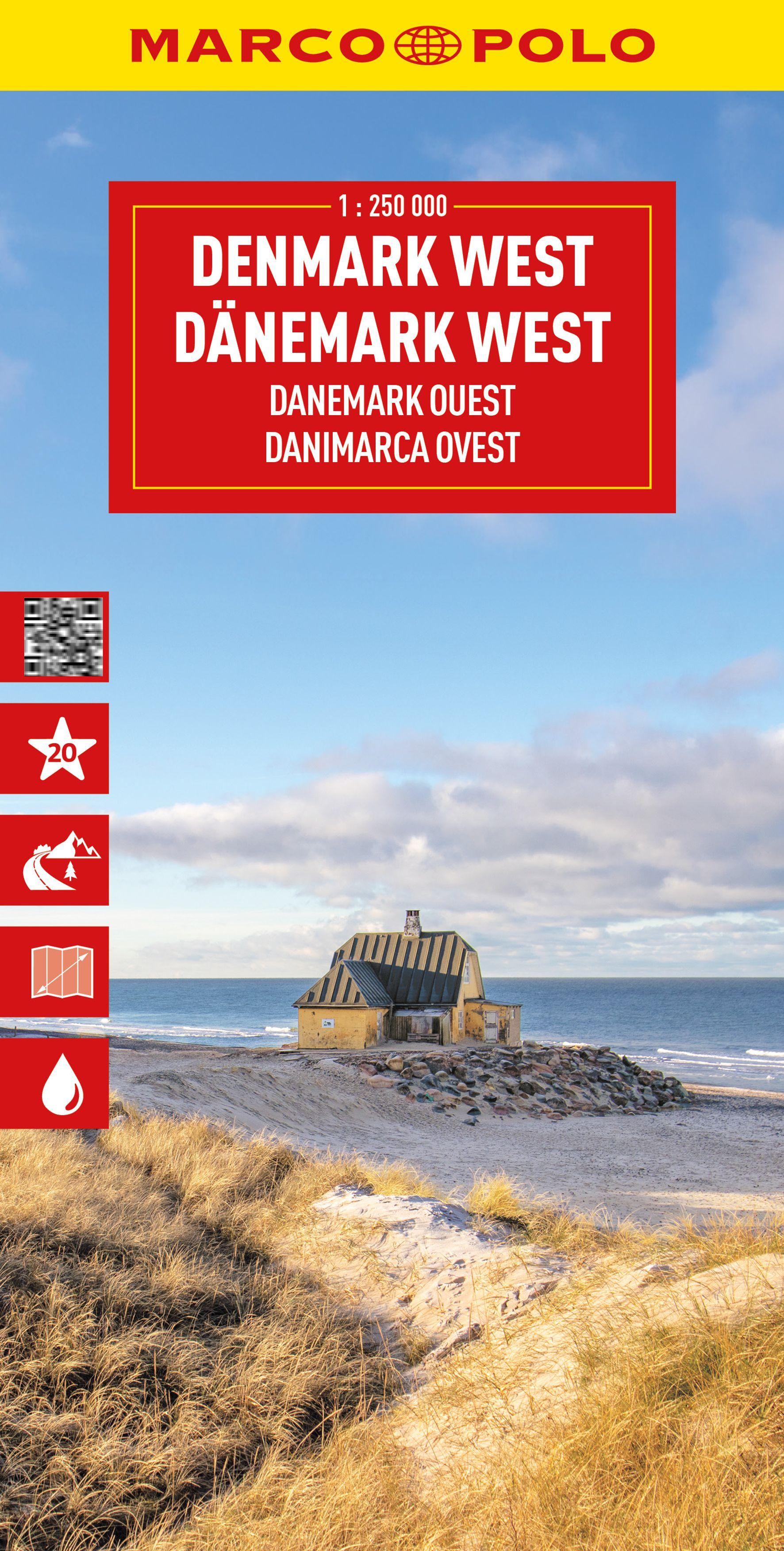 Vorderes Coverbild MARCO POLO Reisekarte Dänemark West 1:225.000