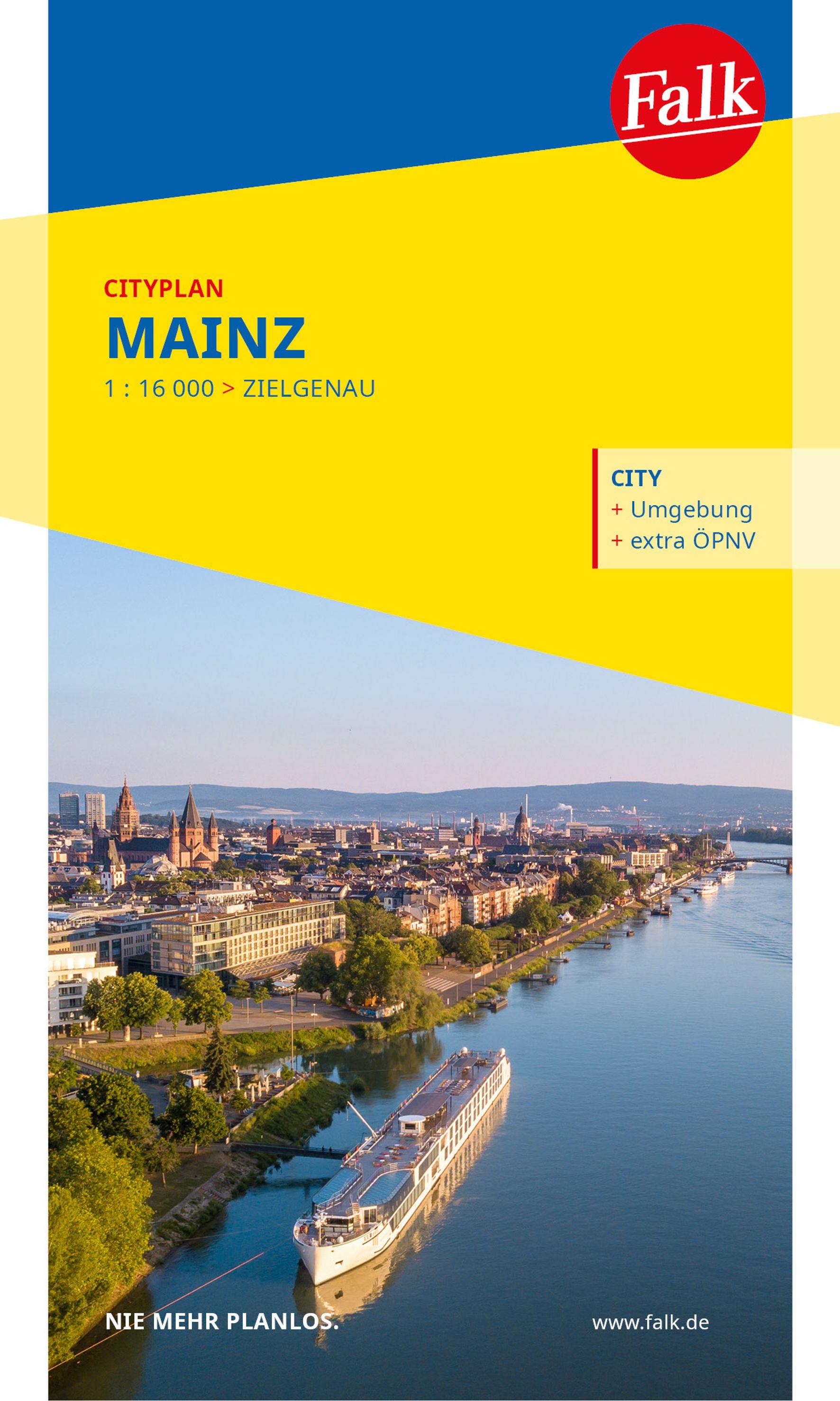 Vorderes Coverbild Falk Cityplan Mainz 1:16.000