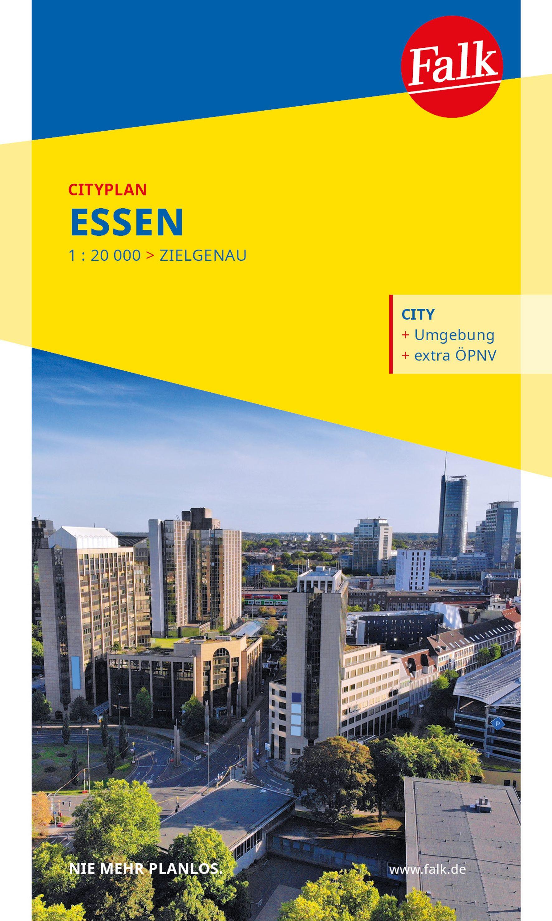 Vorderes Coverbild Falk Cityplan Essen 1:21.000
