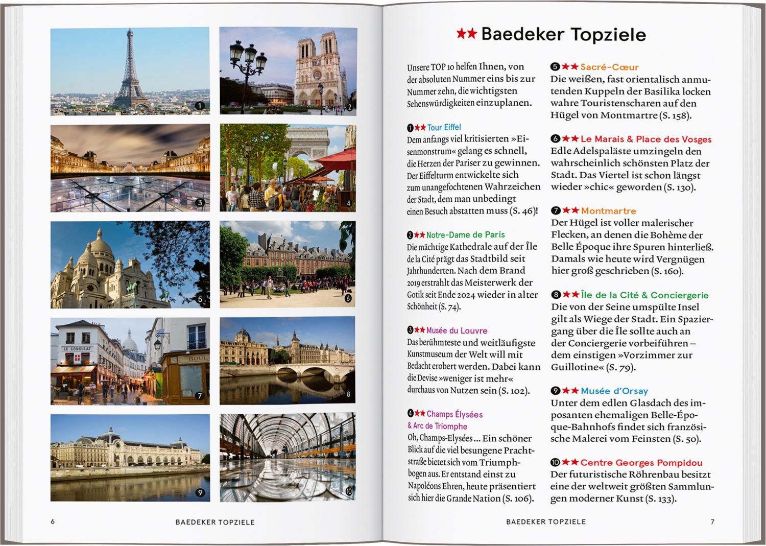 Beispielinhalt (Bild) Baedeker SMART Reiseführer Paris