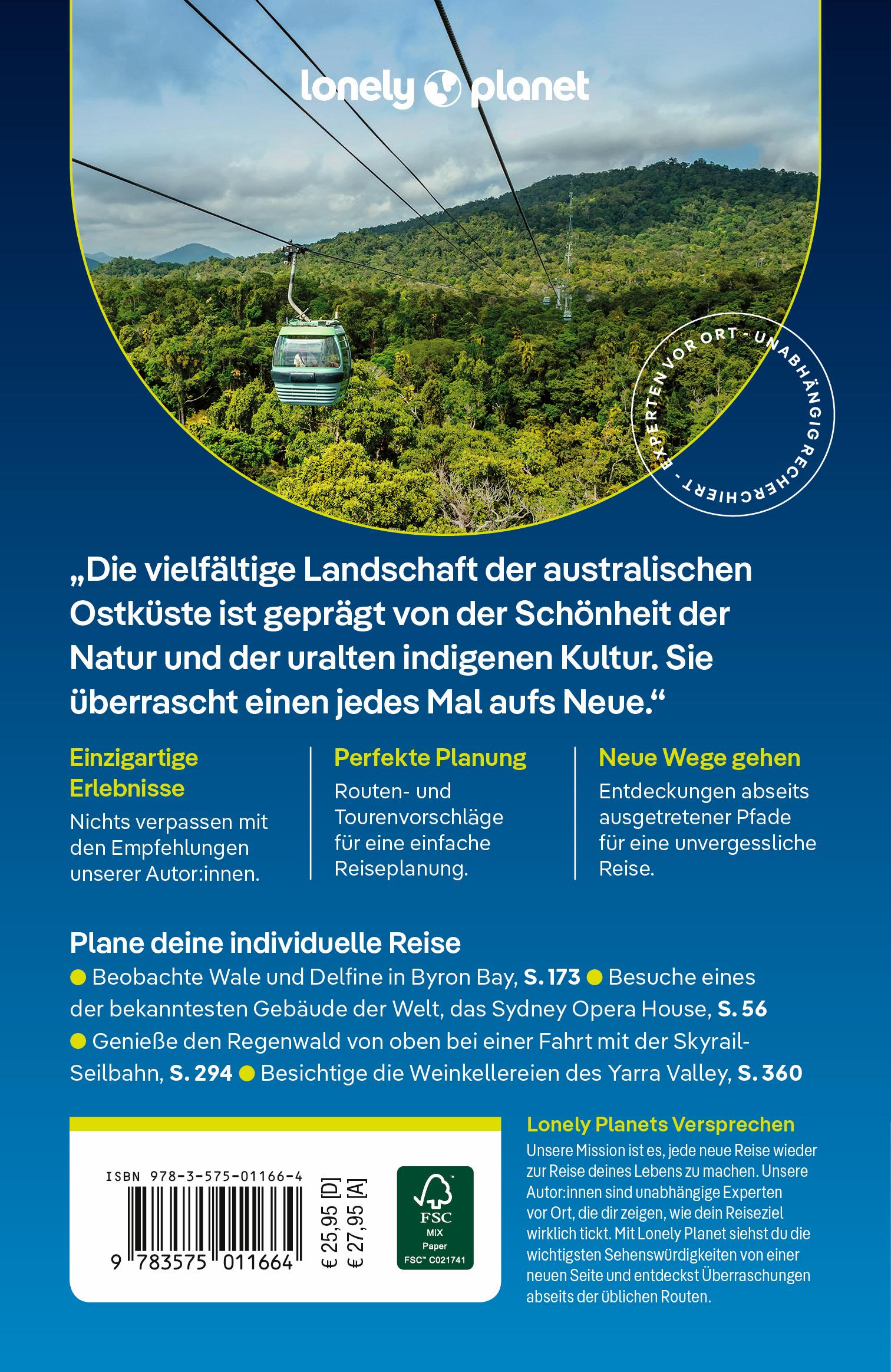 Rückseitencover LONELY PLANET Reiseführer Australien Ostküste
