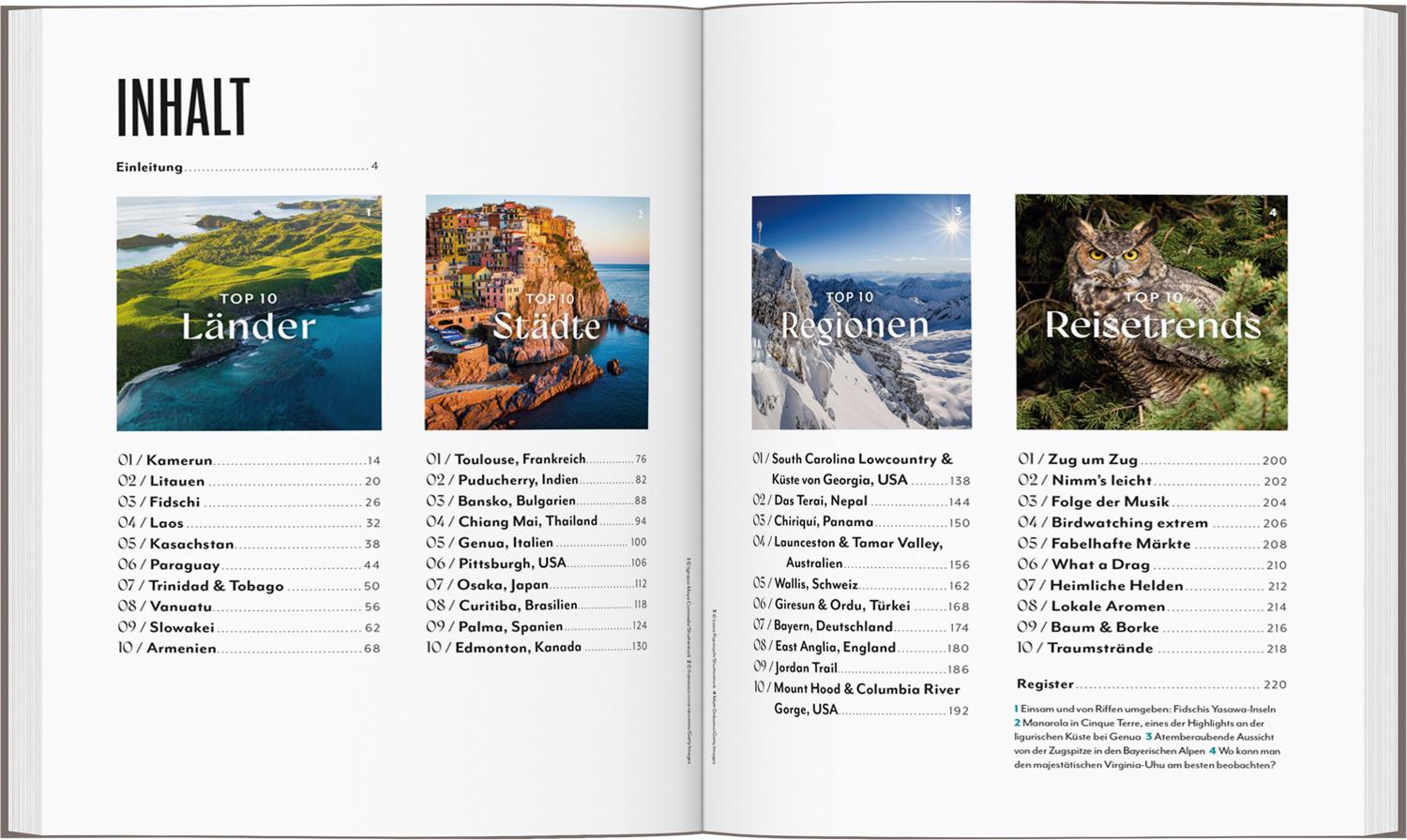 Beispielinhalt (Bild) LONELY PLANET Best in Travel 2025