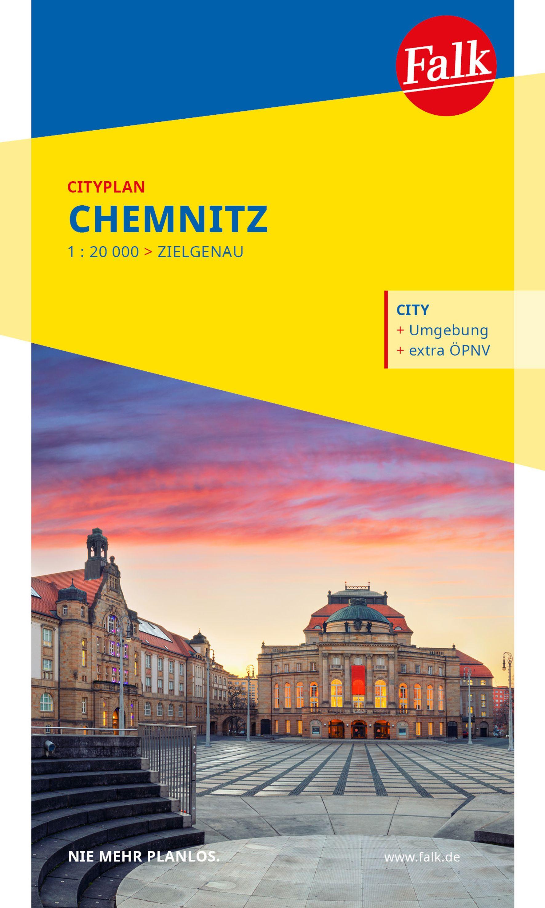 Vorderes Coverbild Falk Cityplan Chemnitz 1:20.000