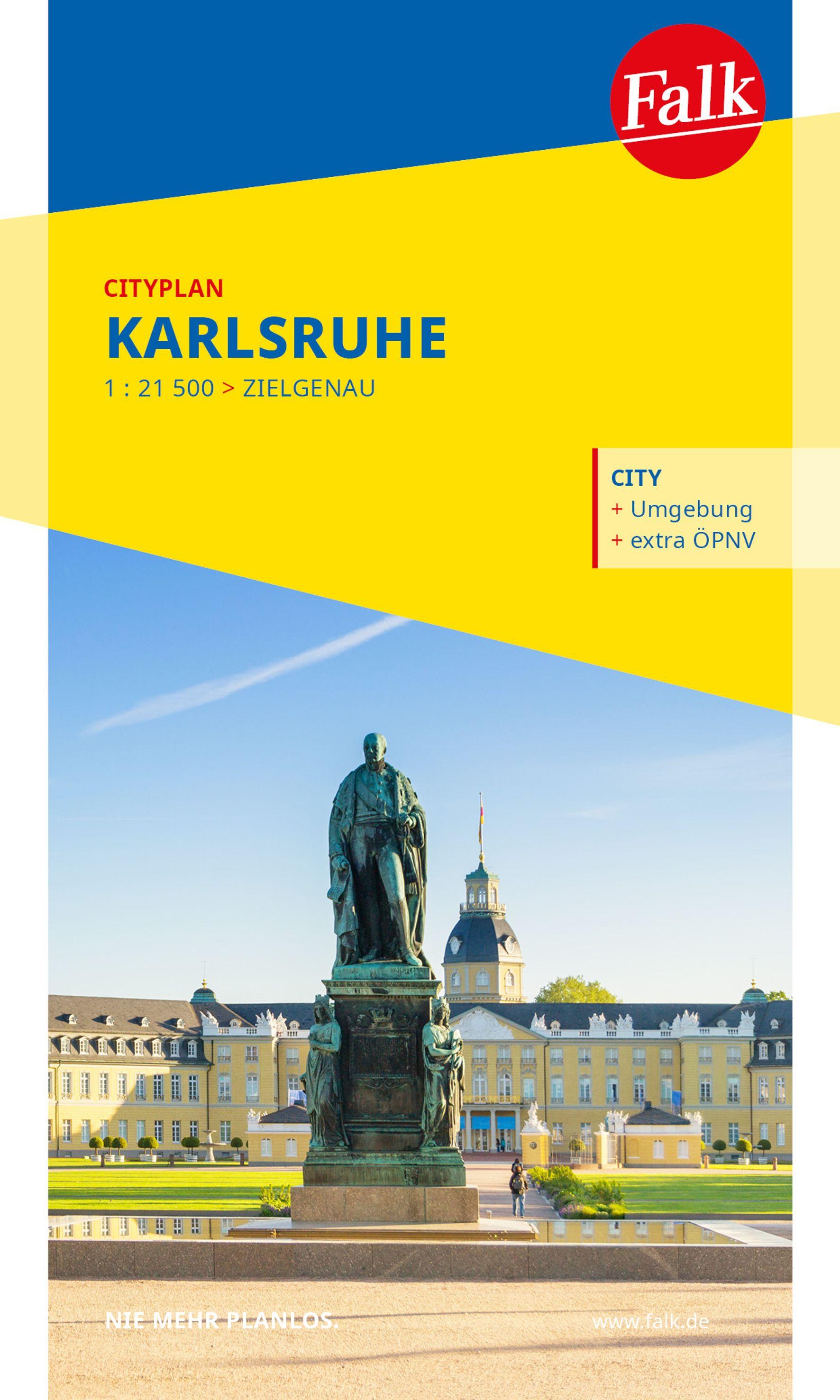 Vorderes Coverbild Falk Cityplan Karlsruhe 1:21.500