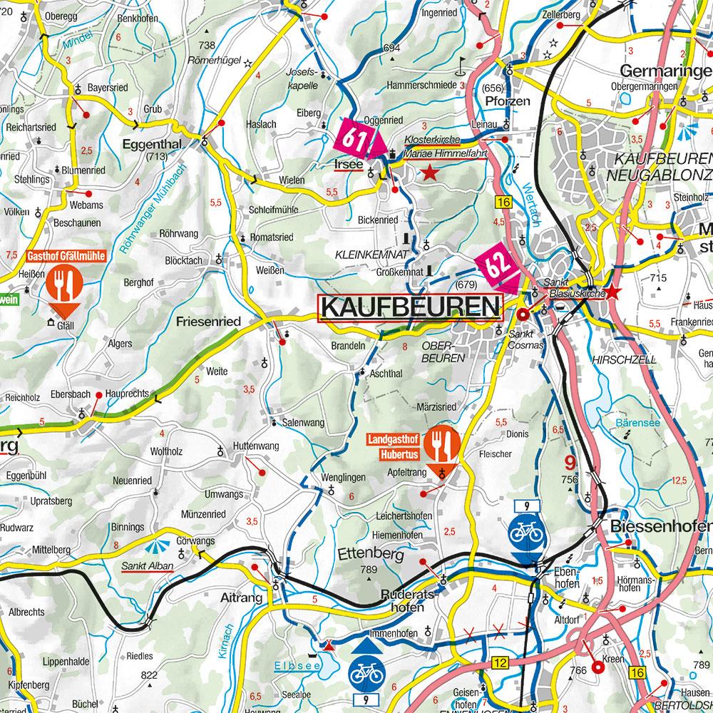 Beispielinhalt (Bild) MARCO POLO Freizeitkarte 42 Allgäu, Illertal 1:100.000