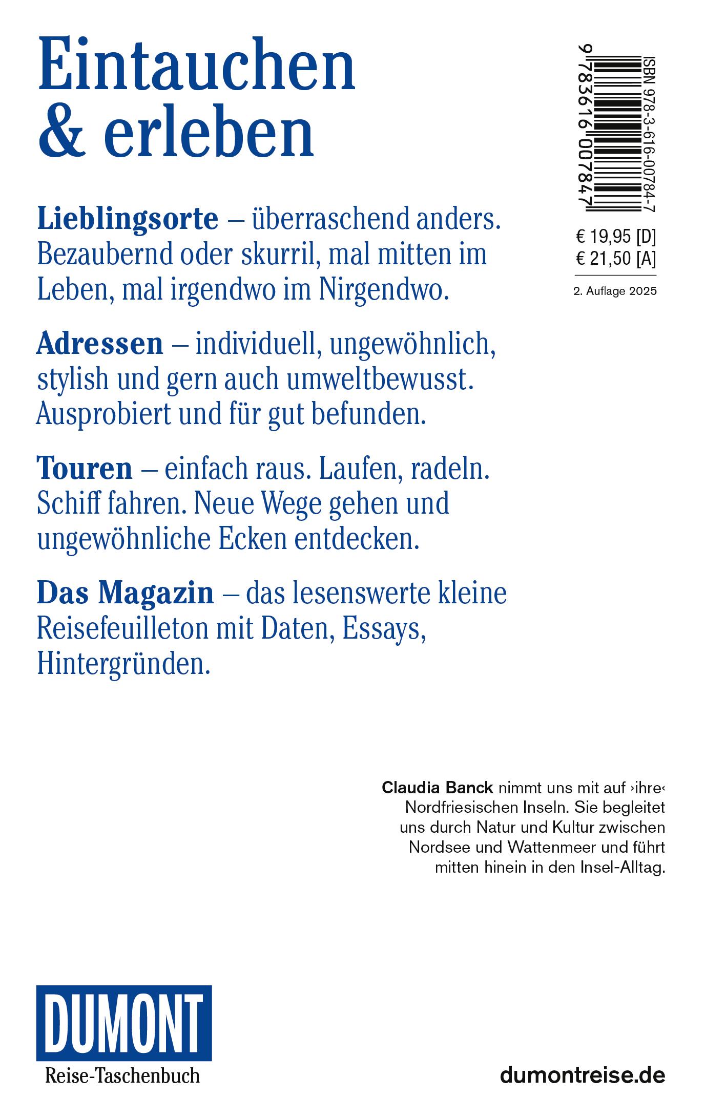 Rückseitencover DUMONT Reise-Taschenbuch Reiseführer Sylt, Föhr, Amrum