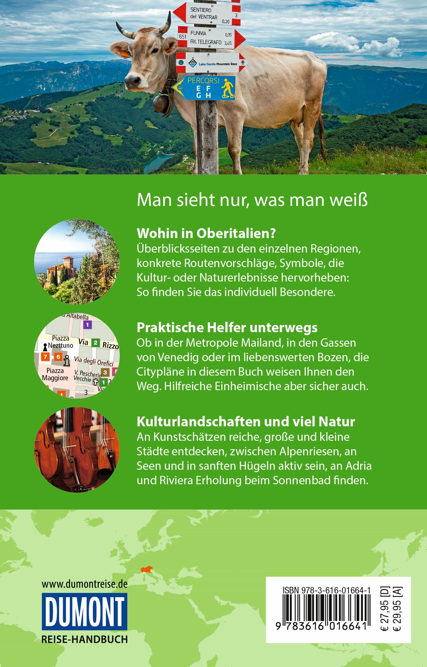 Rückseitencover DUMONT Reise-Handbuch Reiseführer Oberitalien