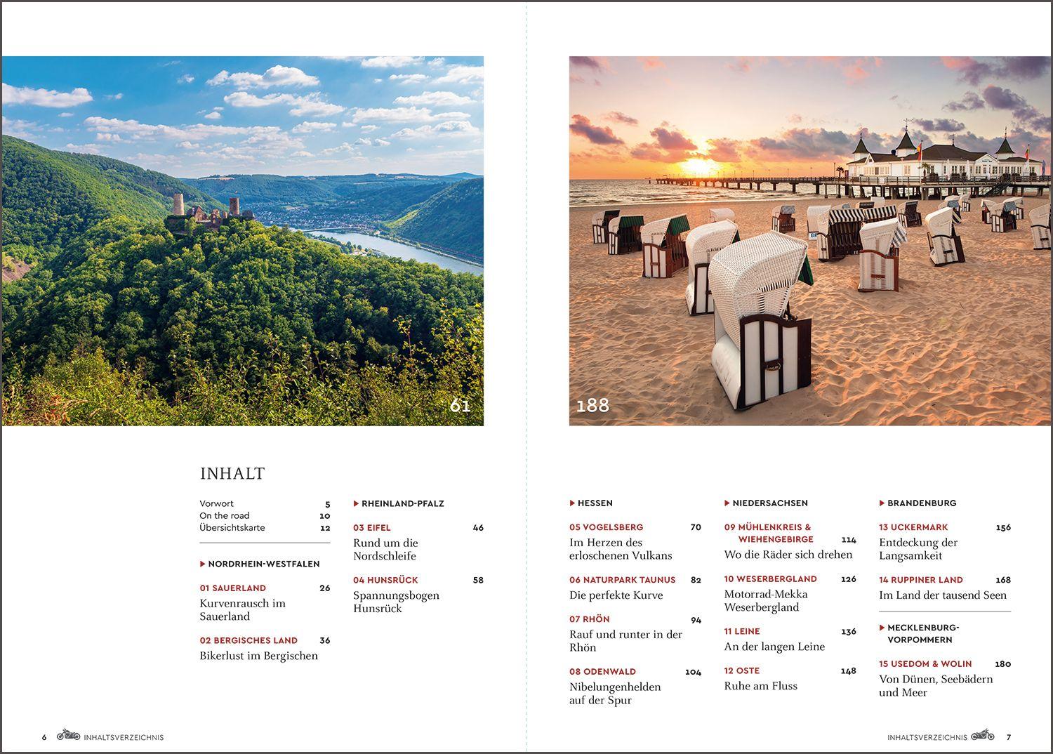 Beispielinhalt (Bild) KUNTH Abgefahren - Die schönsten Bikertouren Deutschlands