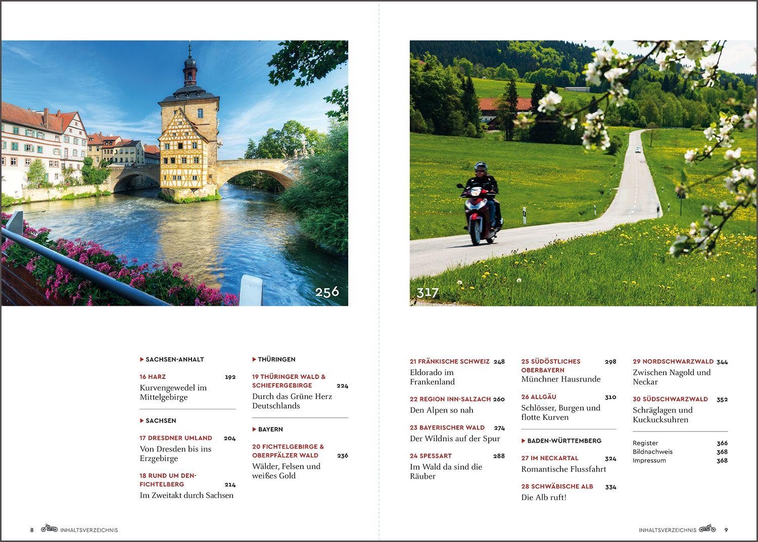 Beispielinhalt (Bild) KUNTH Abgefahren - Die schönsten Bikertouren Deutschlands